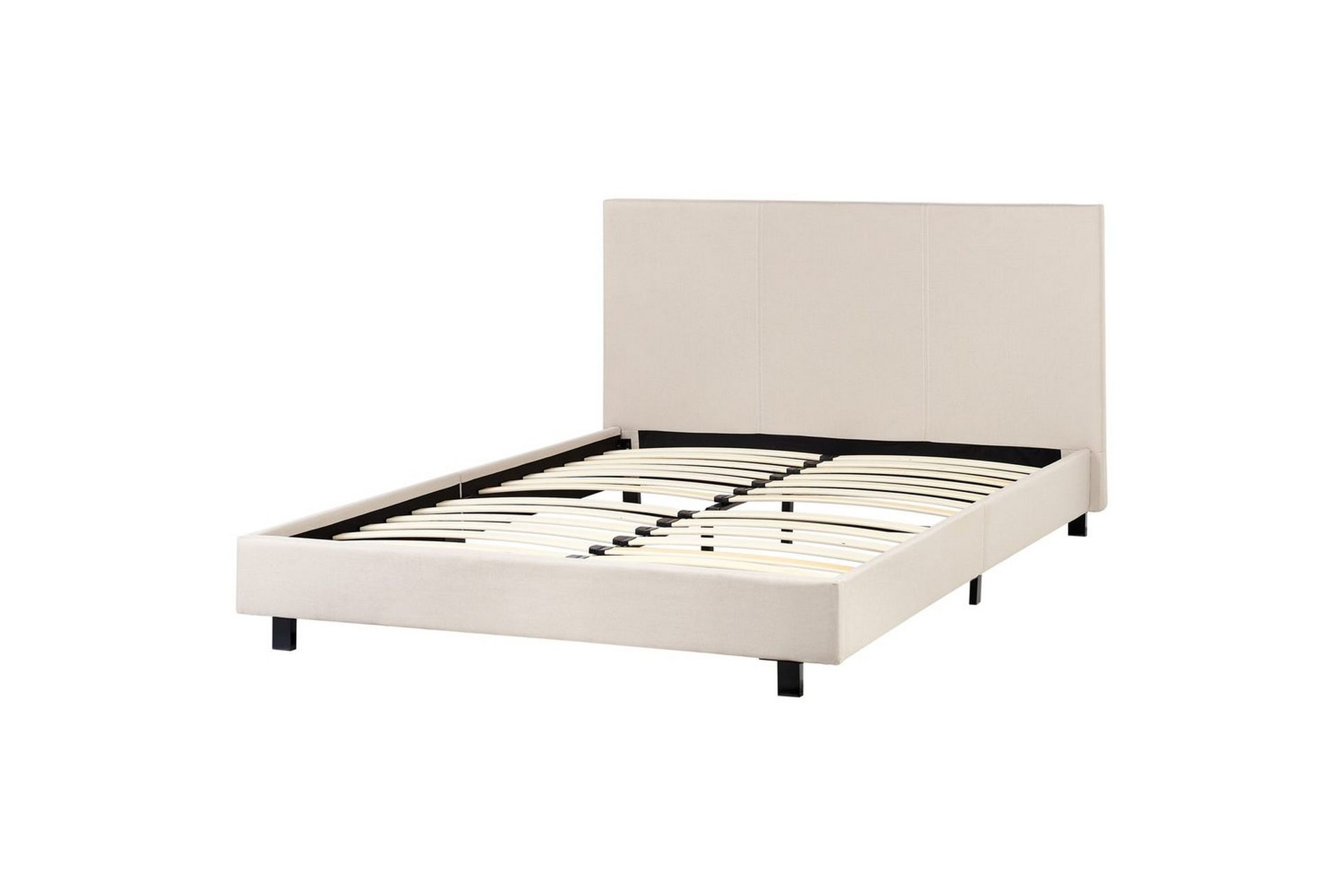 Säng med lamellram Albi - Beige, svart/Polyester, 140x200 cm