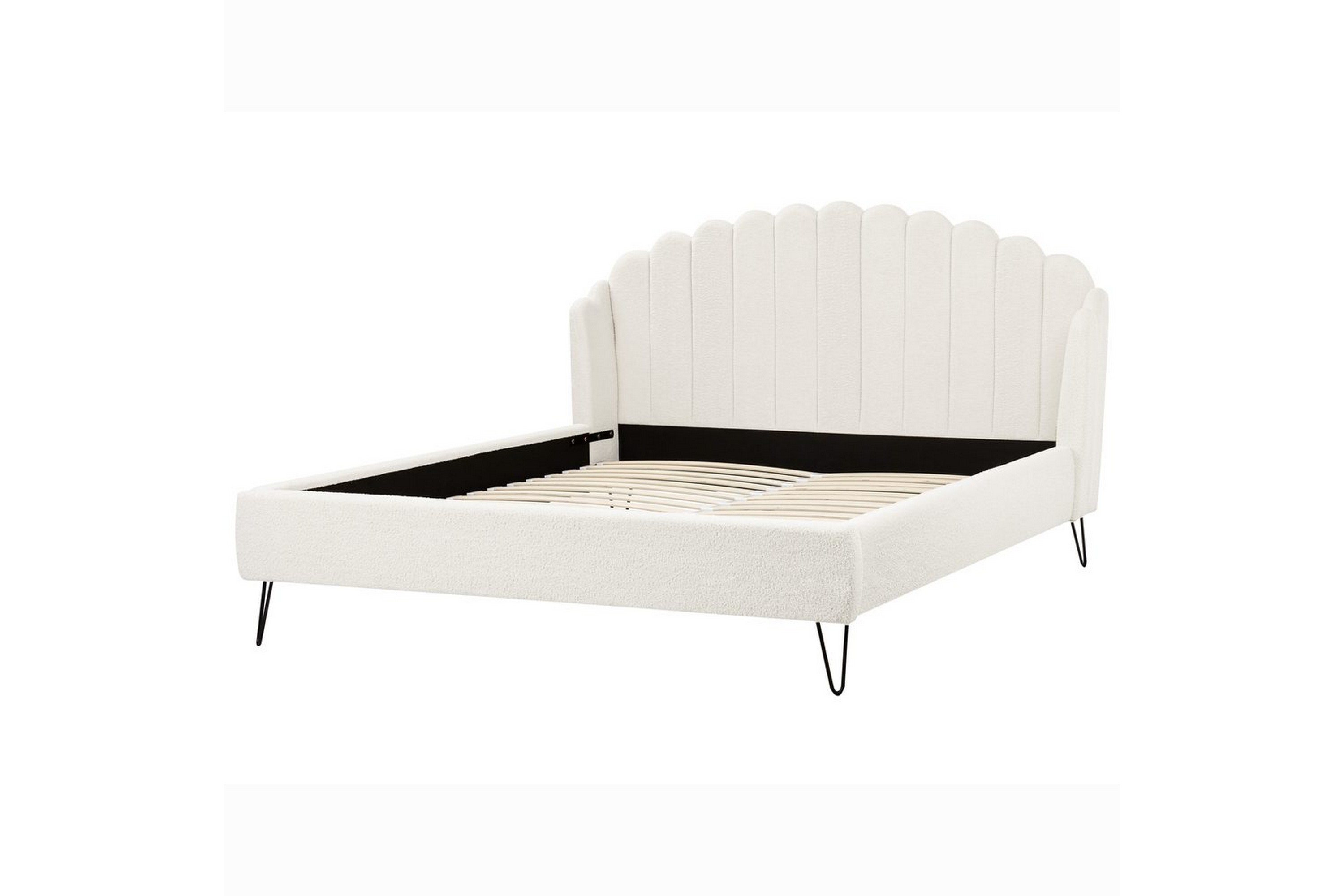säng med lamellram ambillou - vit, svart, 180x200 cm