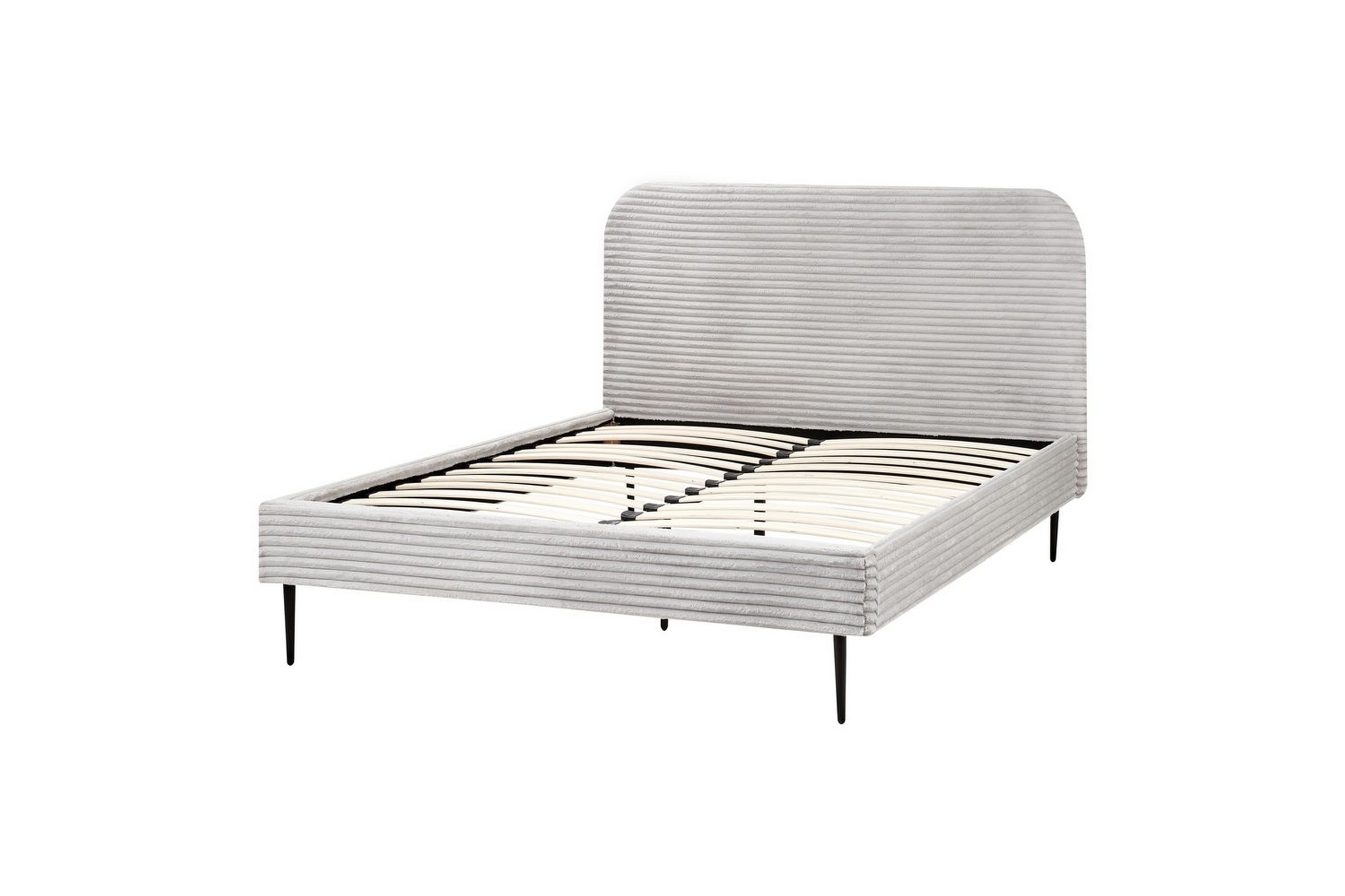 säng med lamellram flayat - grå, svart, 140x200 cm