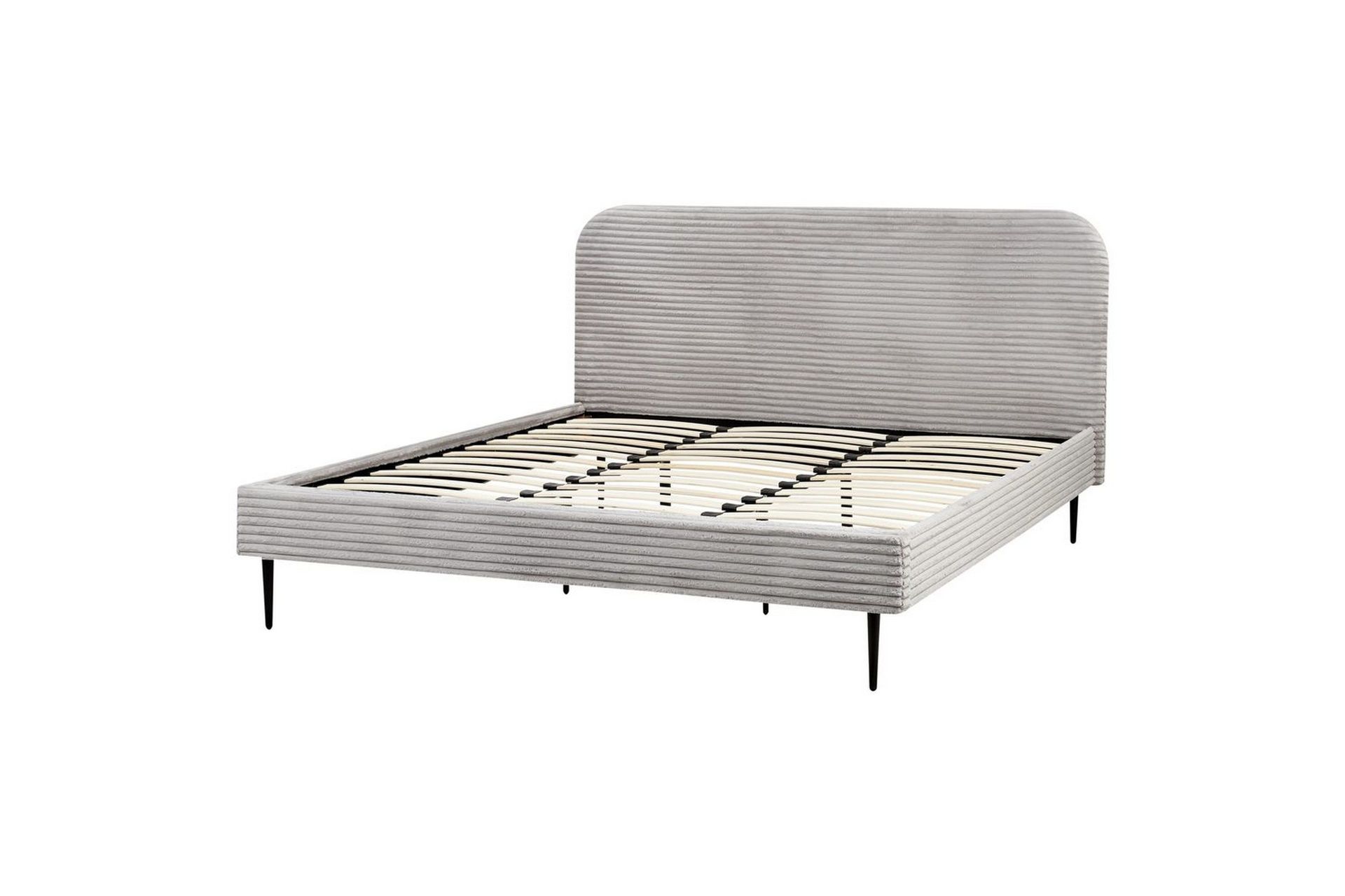 säng med lamellram flayat - grå, svart, 180x200 cm
