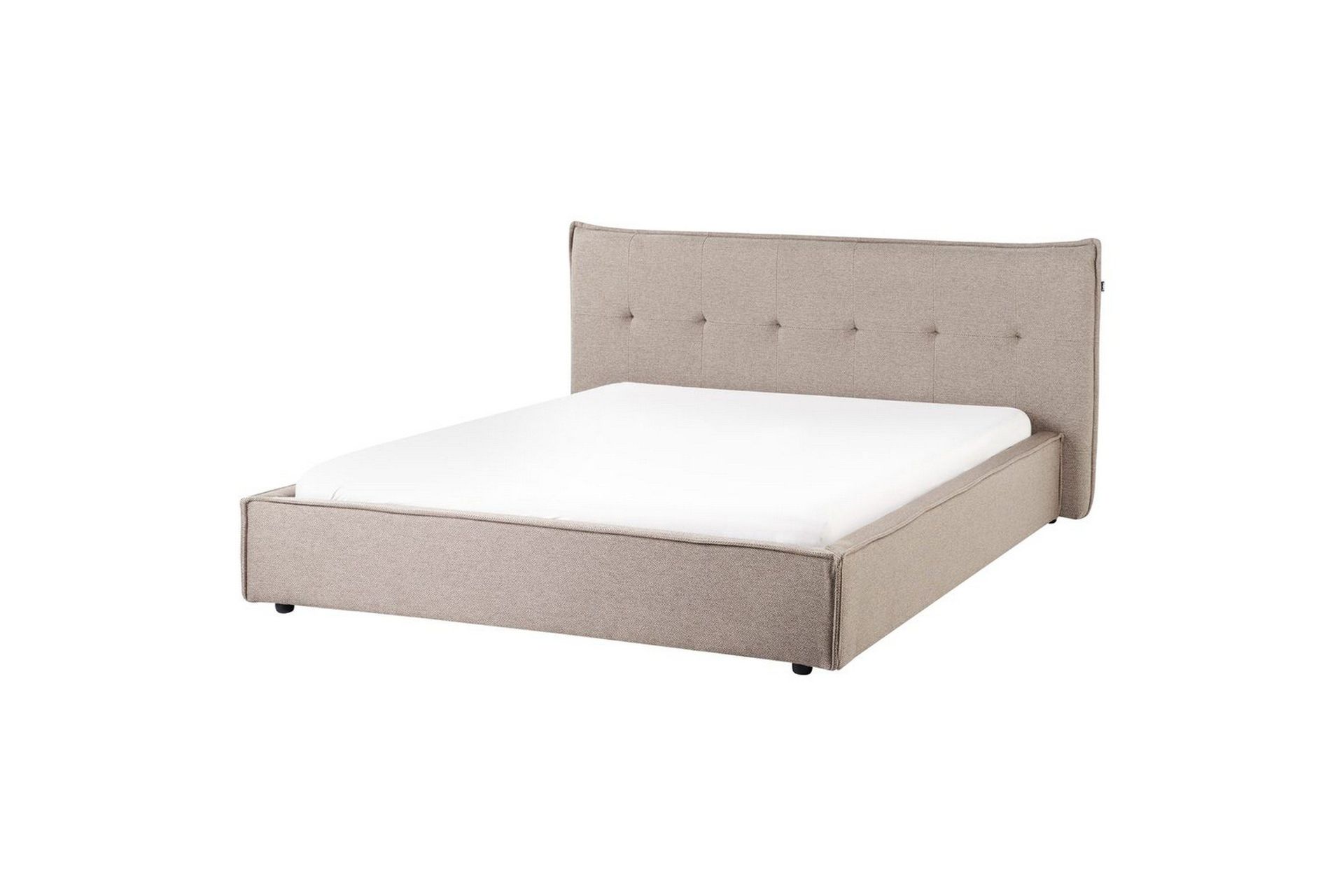 S&auml;ng med lamellram Lestre - Taupe, svart, 160x200 cm