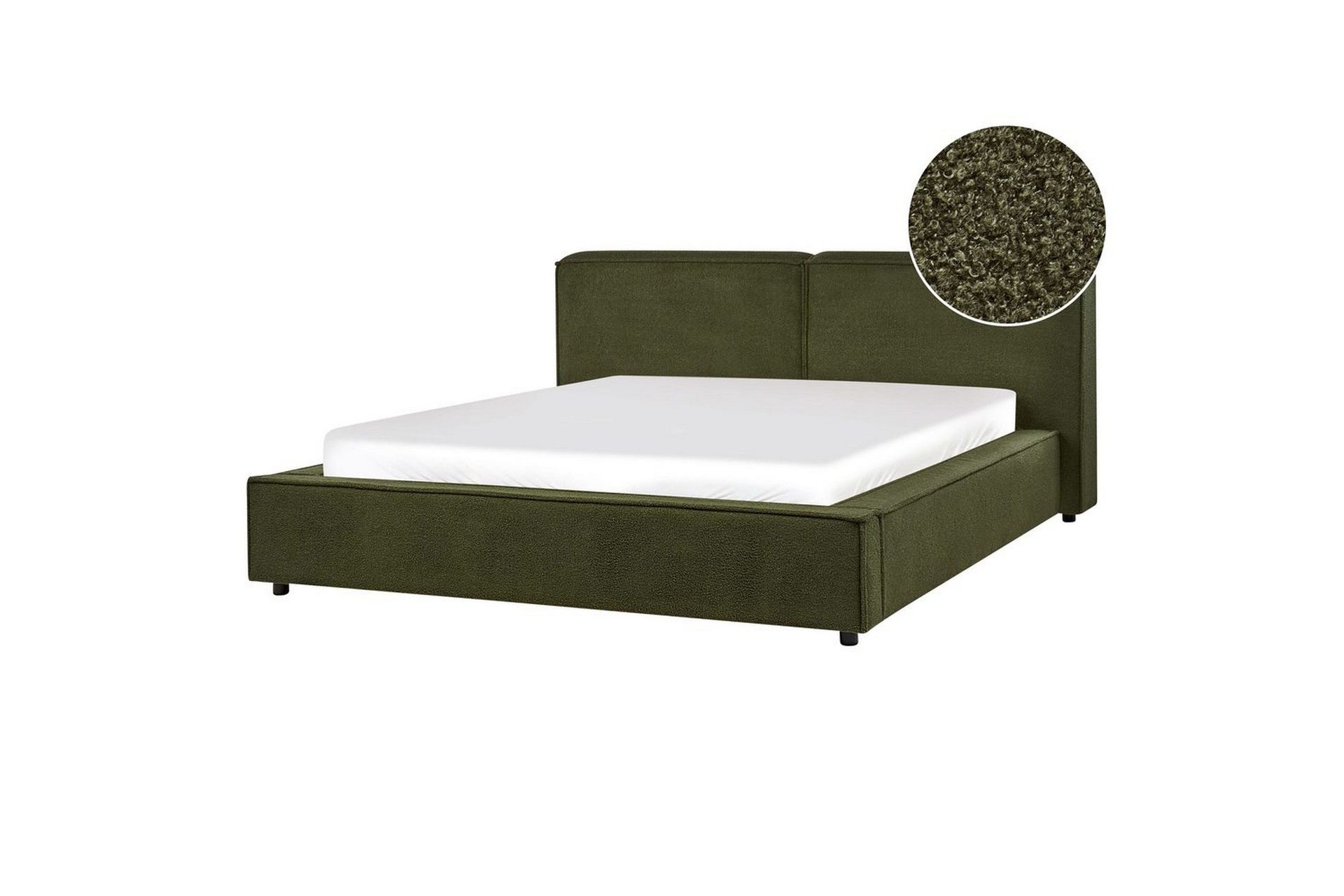 S&auml;ng med lamellram Linards - Gr&ouml;n/Boucl&eacute;, 160x200 cm