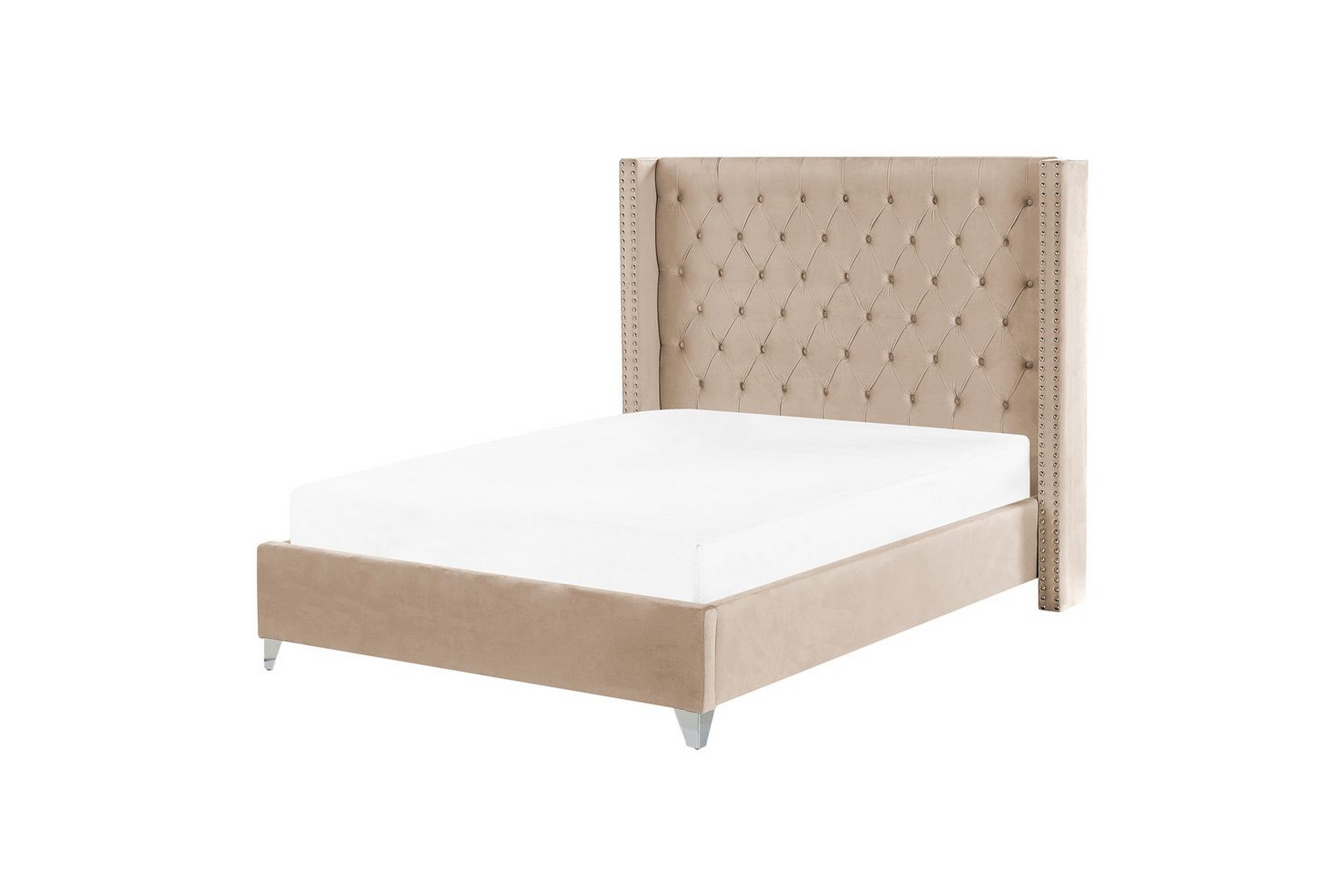 säng med lamellram lubbon - beige, silver, 140x200 cm