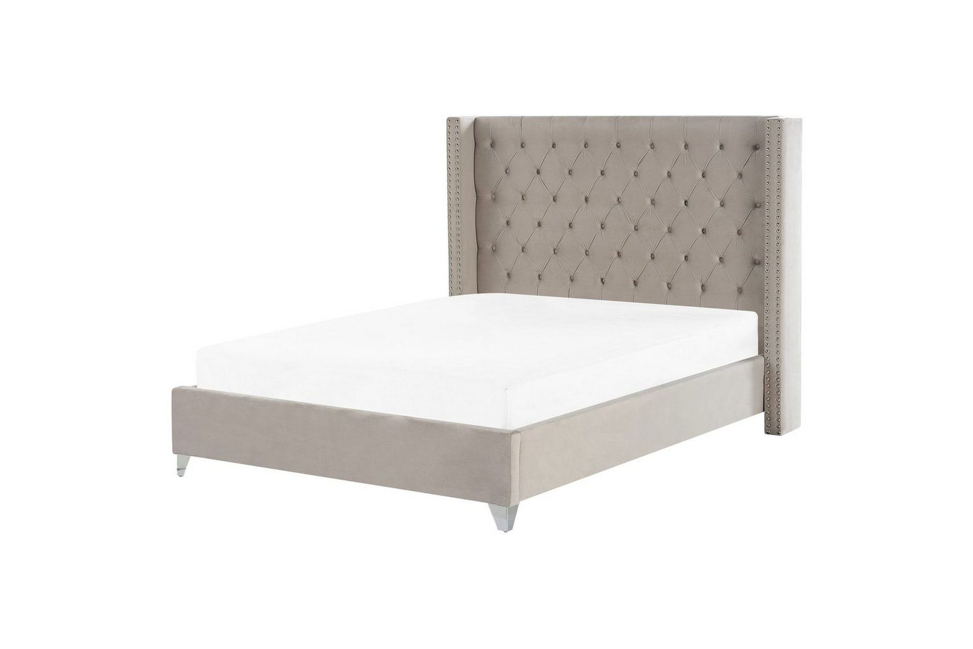 S&auml;ng med lamellram Lubbon - Ljusgr&aring;, Silver, 180x200 cm