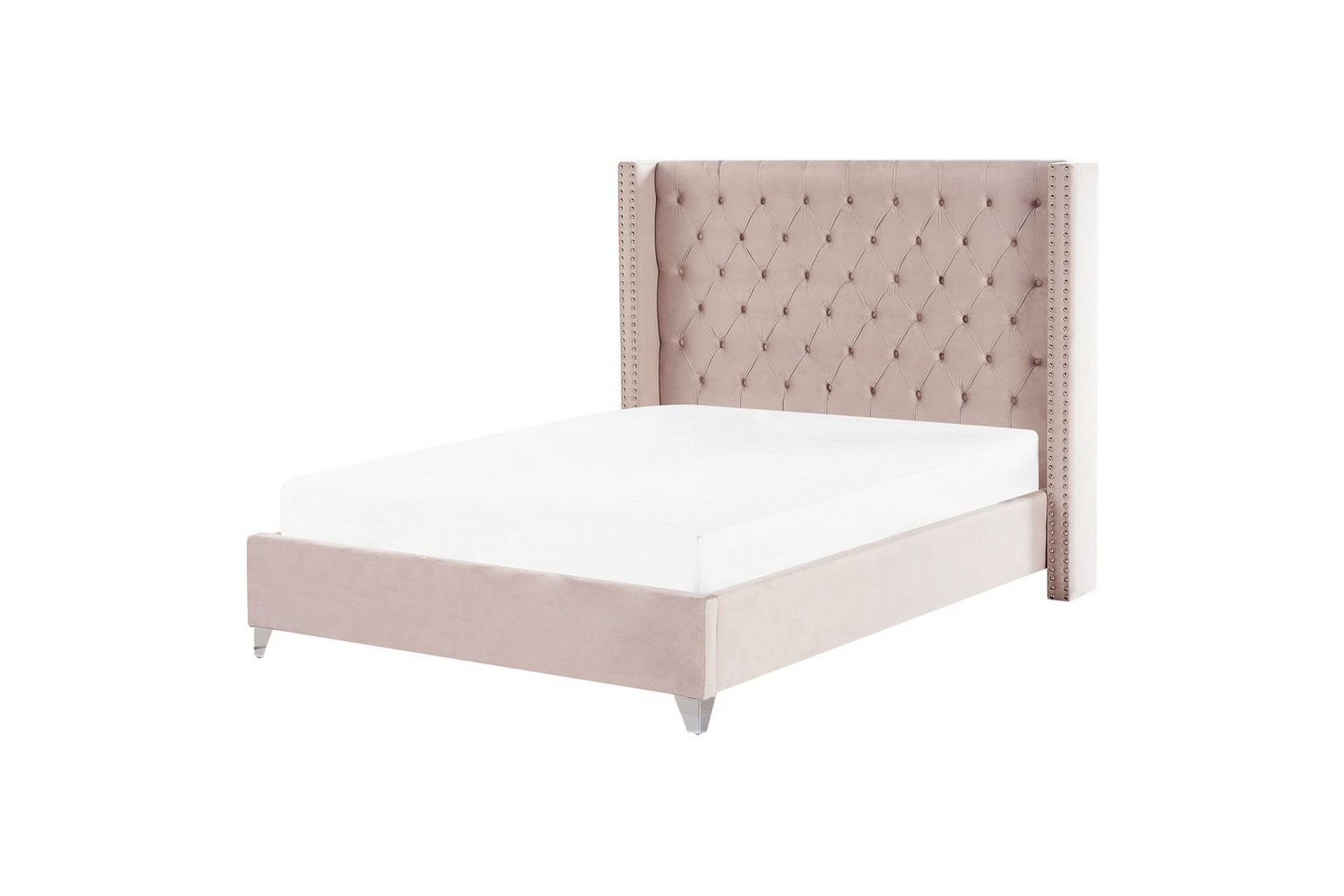 S&auml;ng med lamellram Lubbon - Rosa, Silver, 160x200 cm