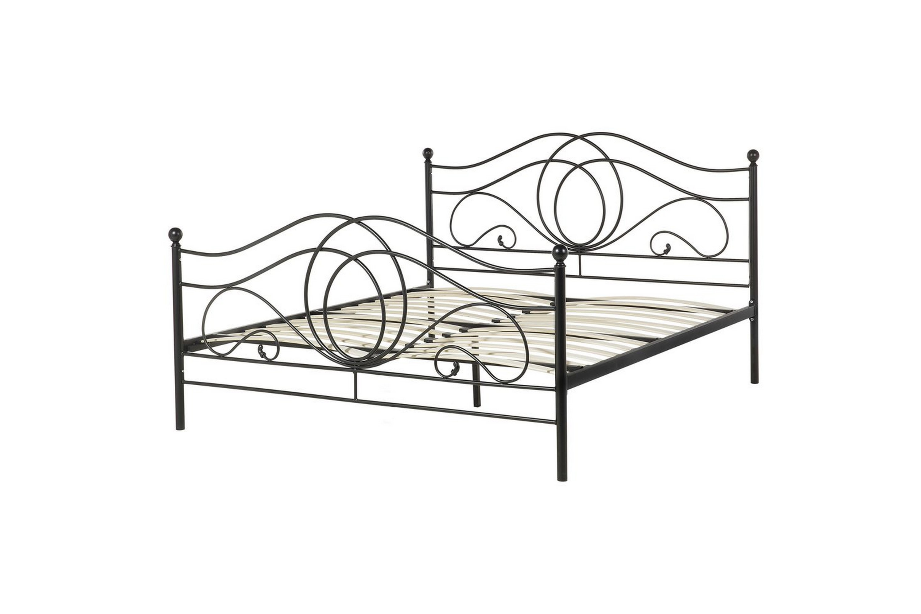 säng med lamellram lyra - svart