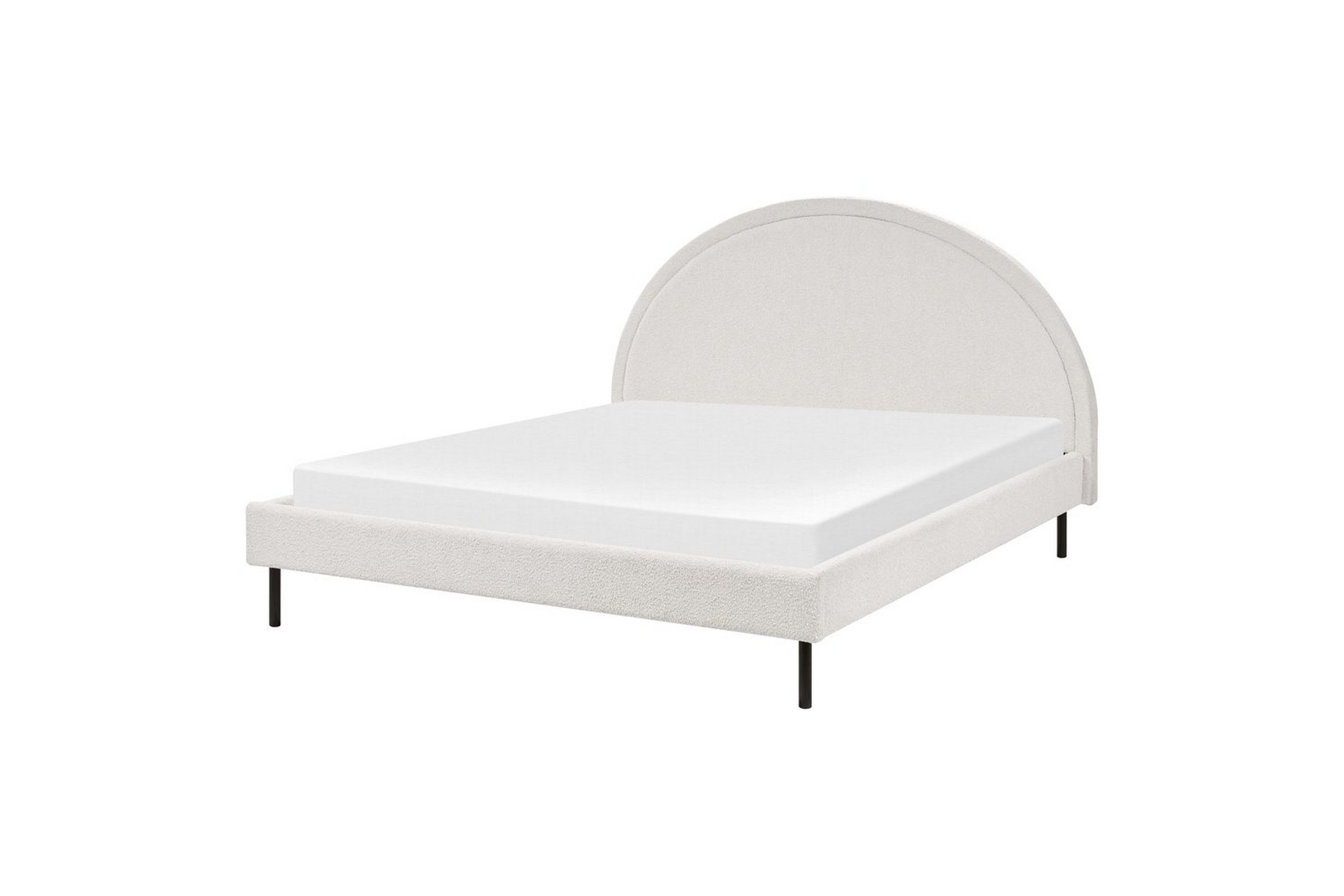 säng med lamellram margut - vit/bouclé, 160x200 cm