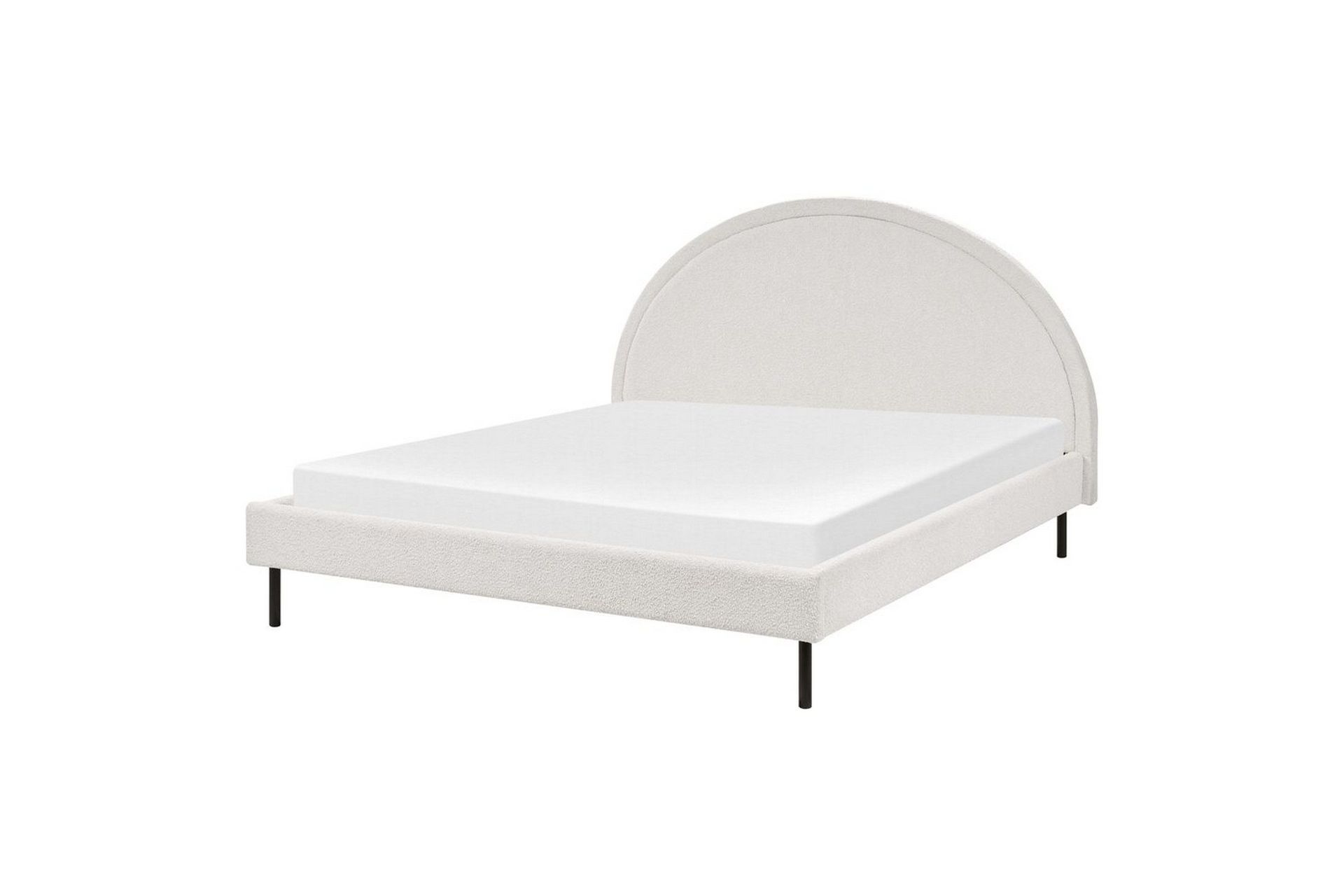 säng med lamellram margut - vit/bouclé, 160x200 cm