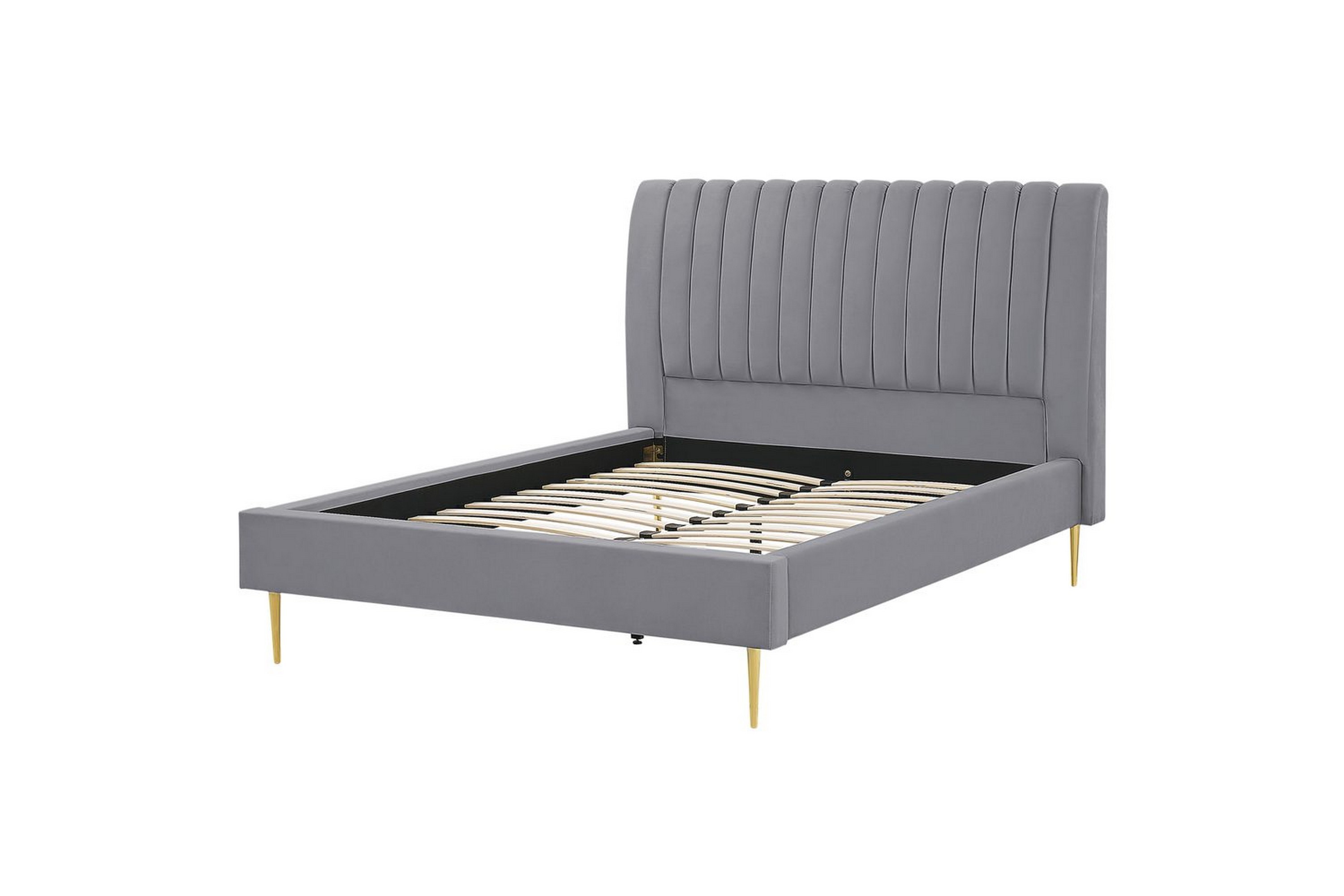 säng med lamellram marville - grå, guld, 140x200 cm