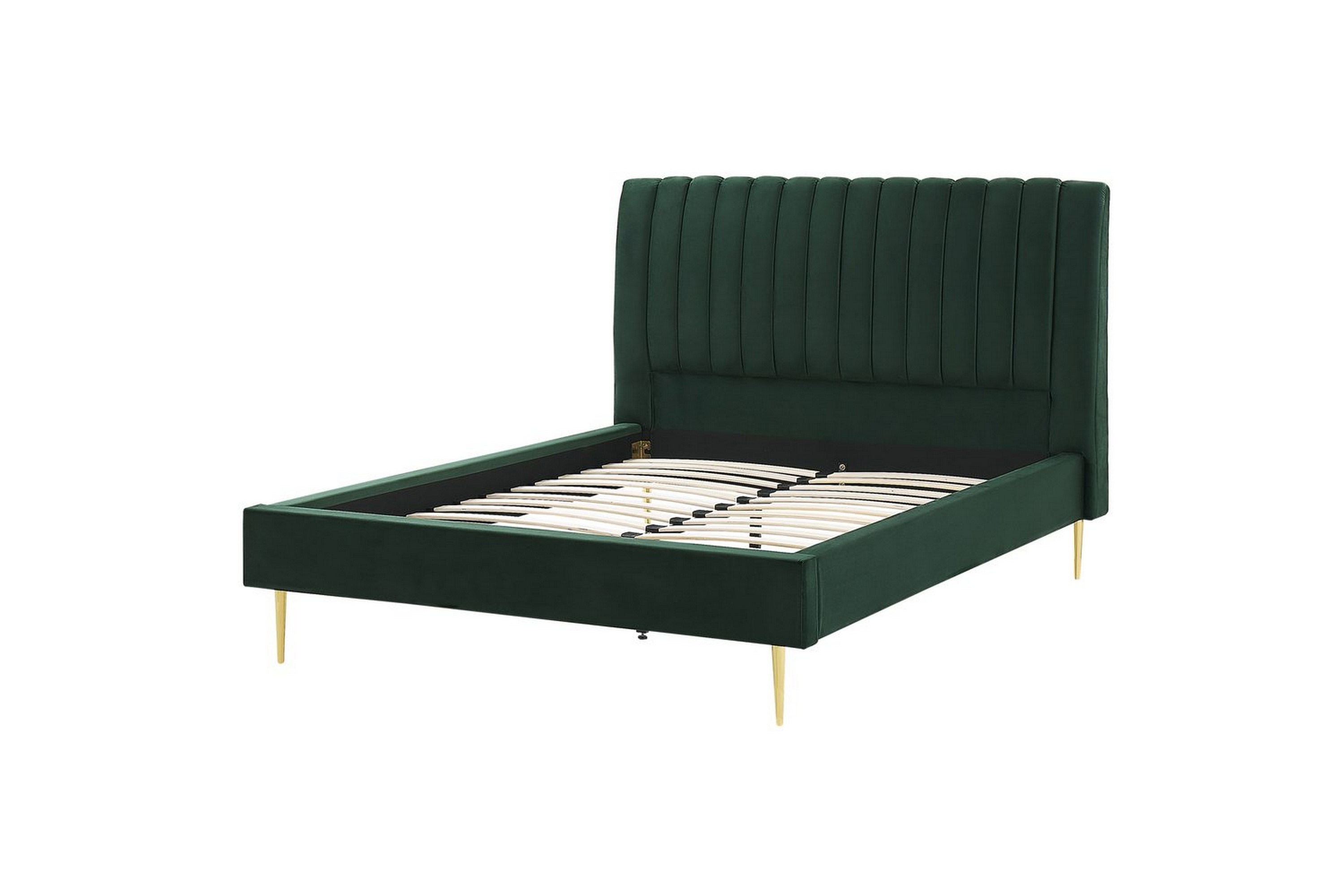 säng med lamellram marville - grön, guld, 140x200 cm
