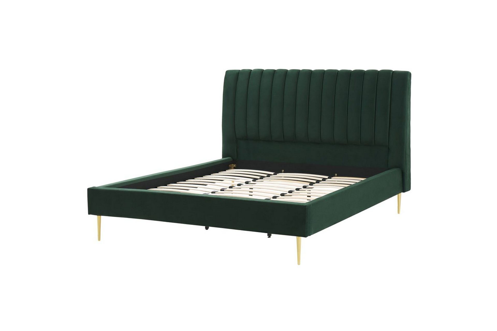 S&auml;ng med lamellram Marville - Gr&ouml;n, guld, 180x200 cm