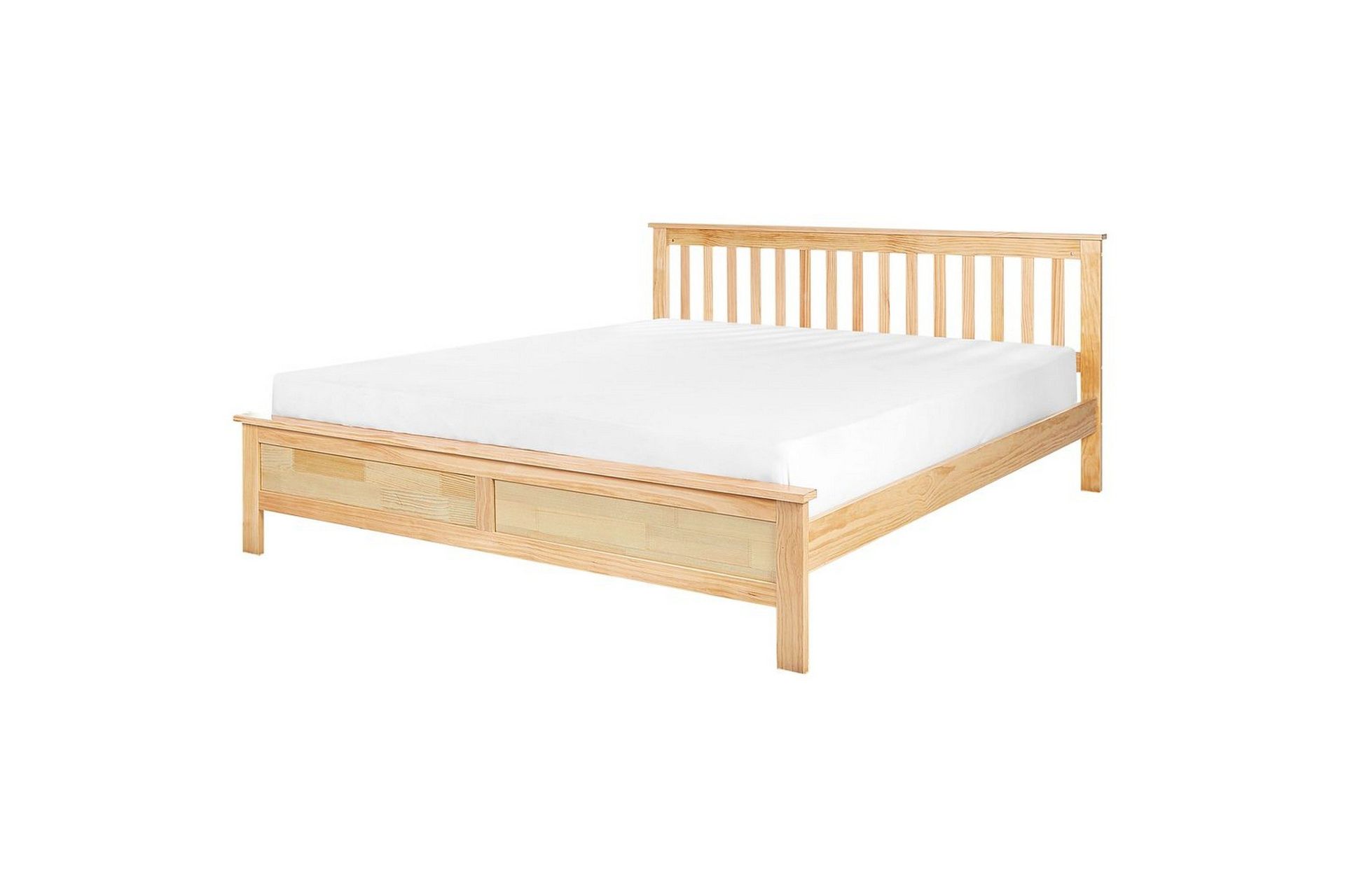 S&auml;ng med lamellram Mayenne - Ljus tr&auml;, 180x200 cm