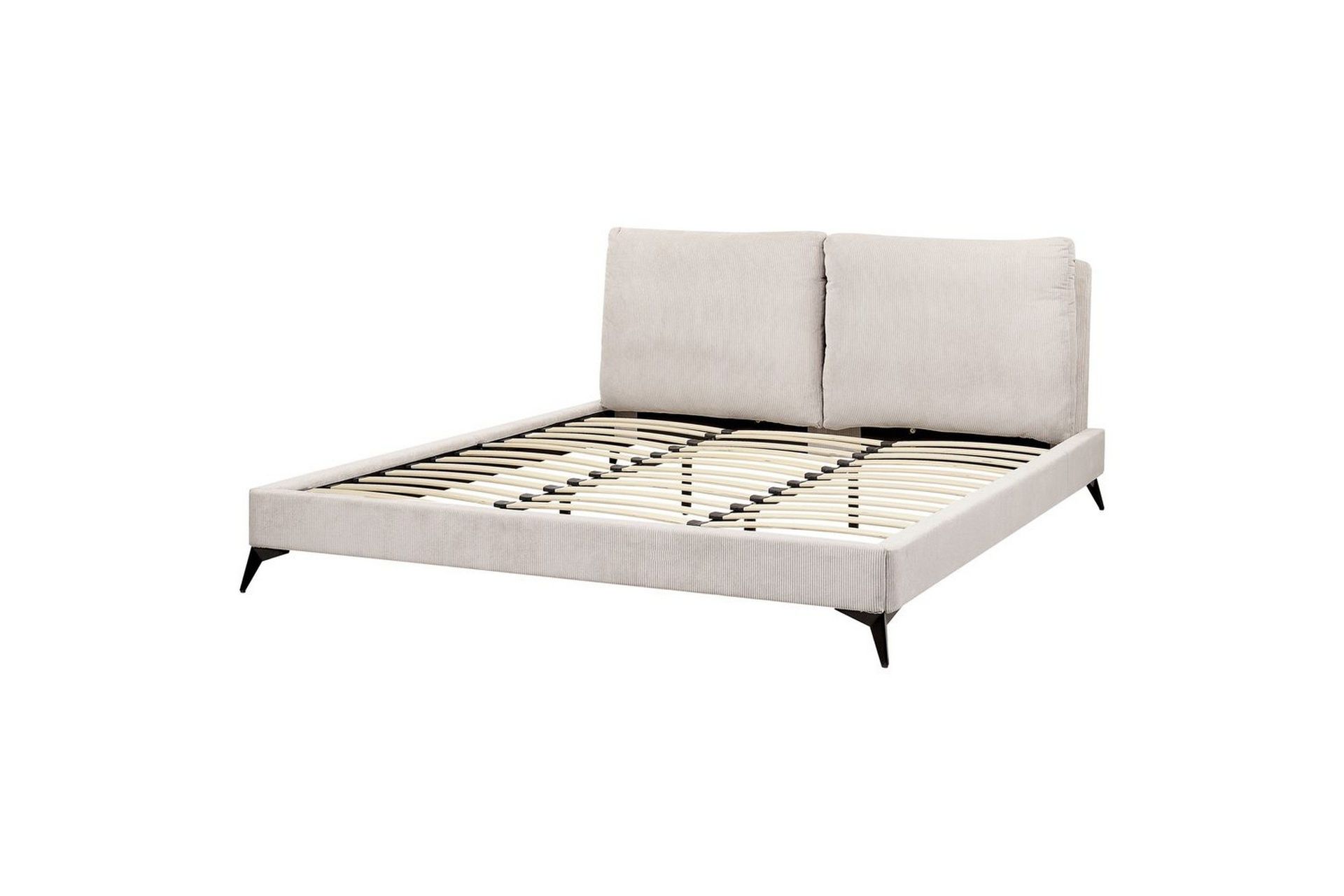 säng med lamellram melle - ljusbeige/manchestertyg, 180x200 cm