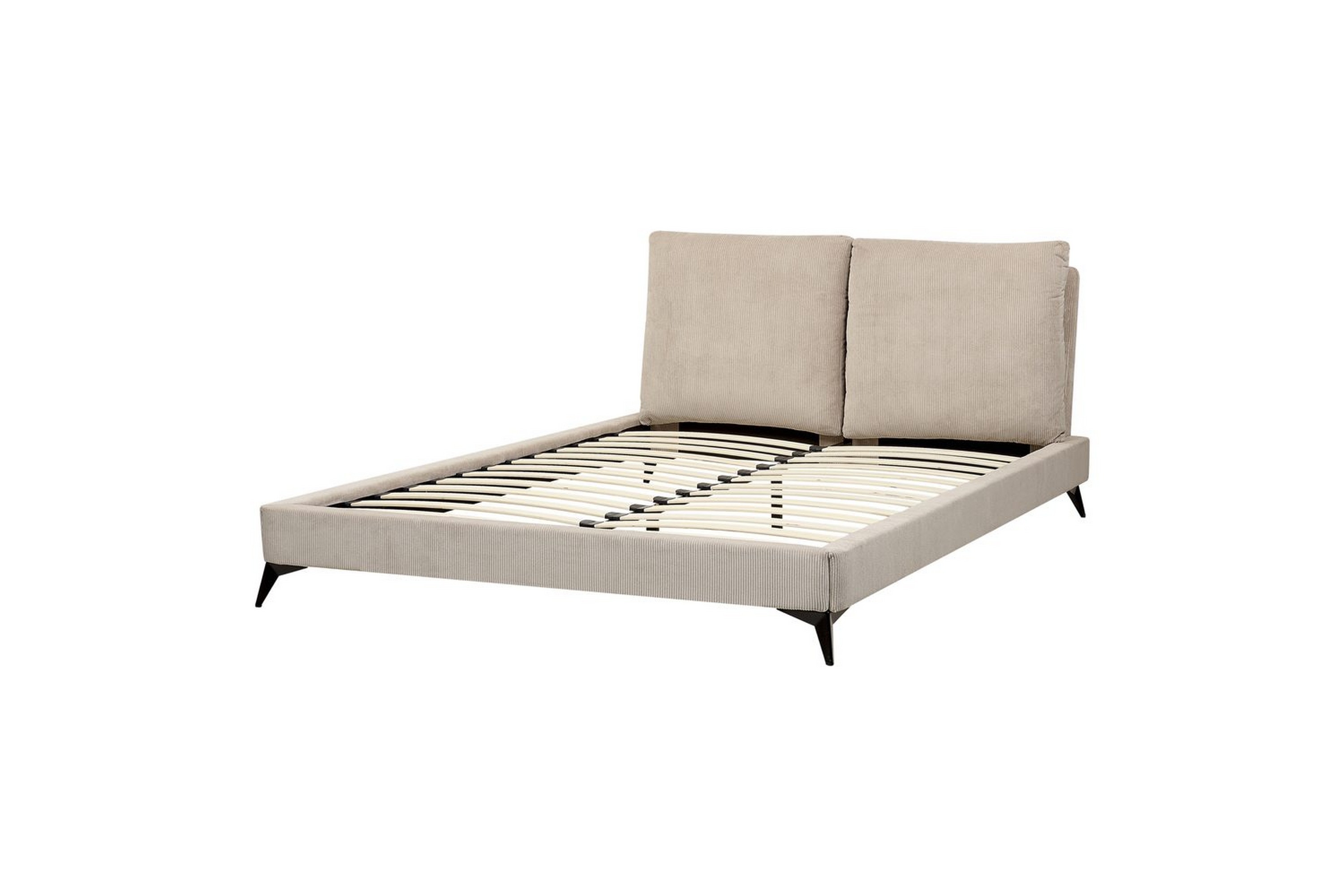 säng med lamellram melle - taupe/manchestertyg, 160x200 cm