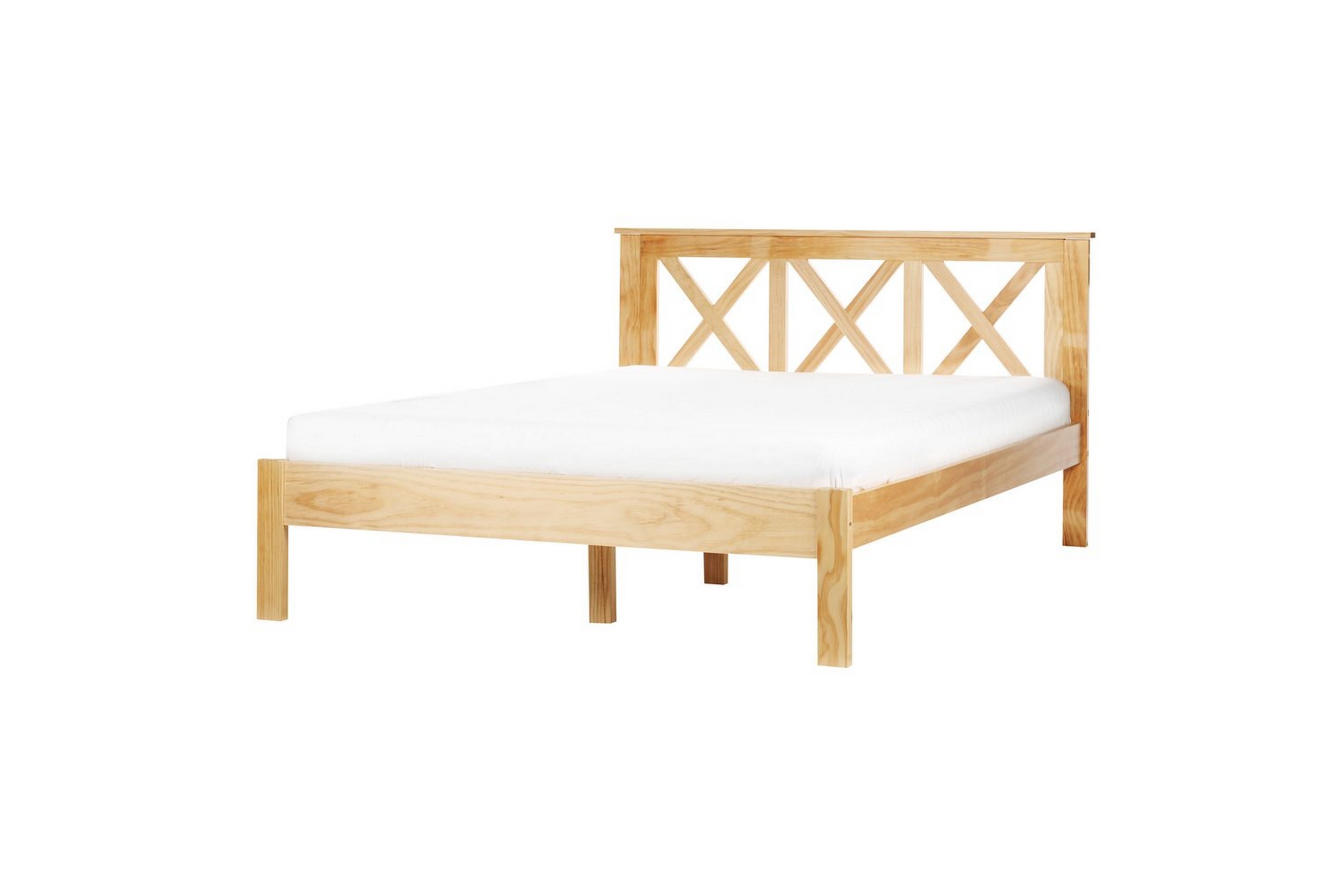 säng med lamellram tannay - ljus trä, 140x200 cm