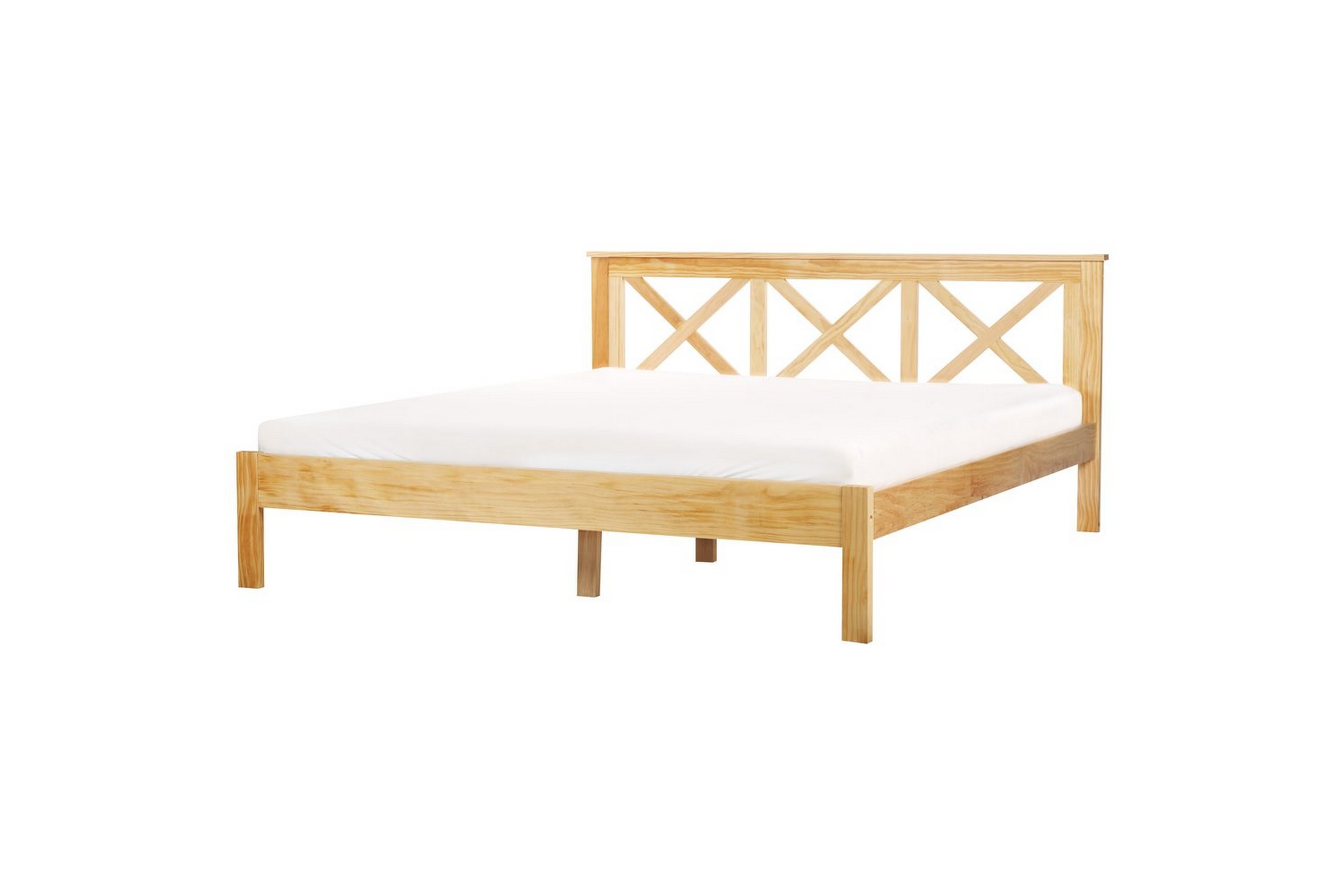 säng med lamellram tannay - ljus trä, 180x200 cm