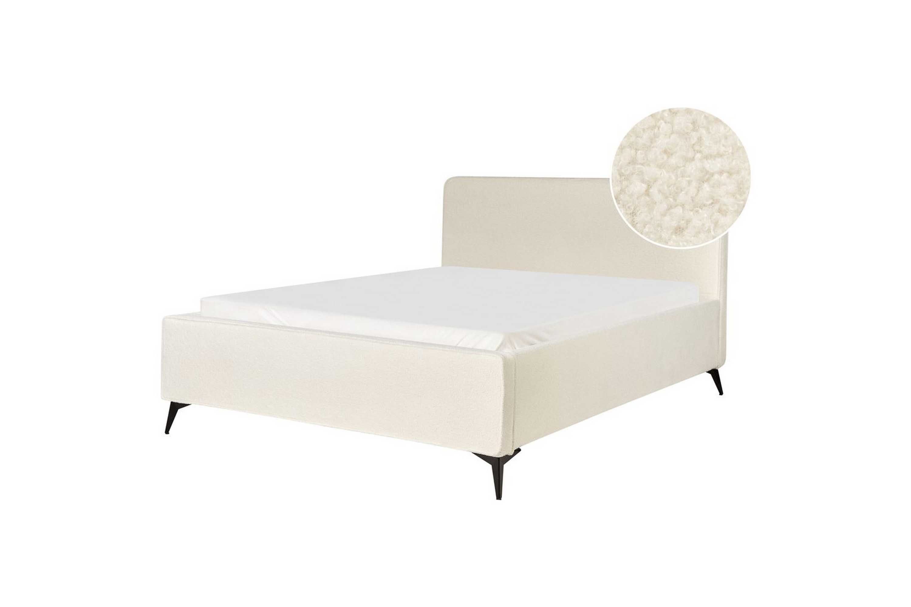 säng med lamellram valognes - krämvit, svart, 160x200 cm