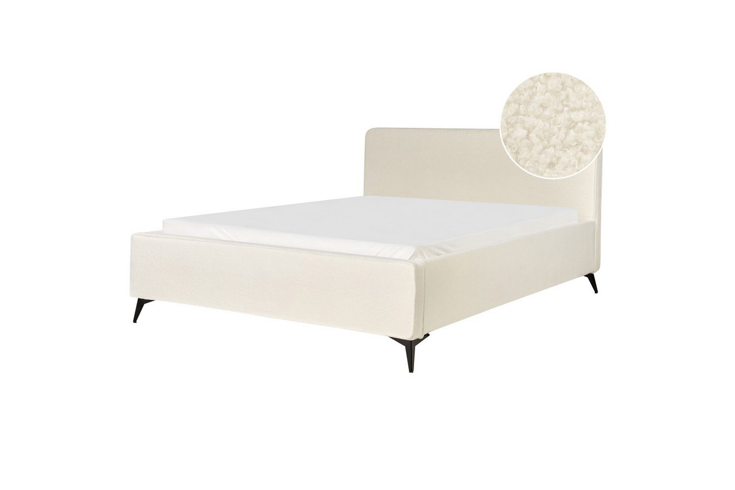 säng med lamellram valognes - krämvit, svart, 180x200 cm