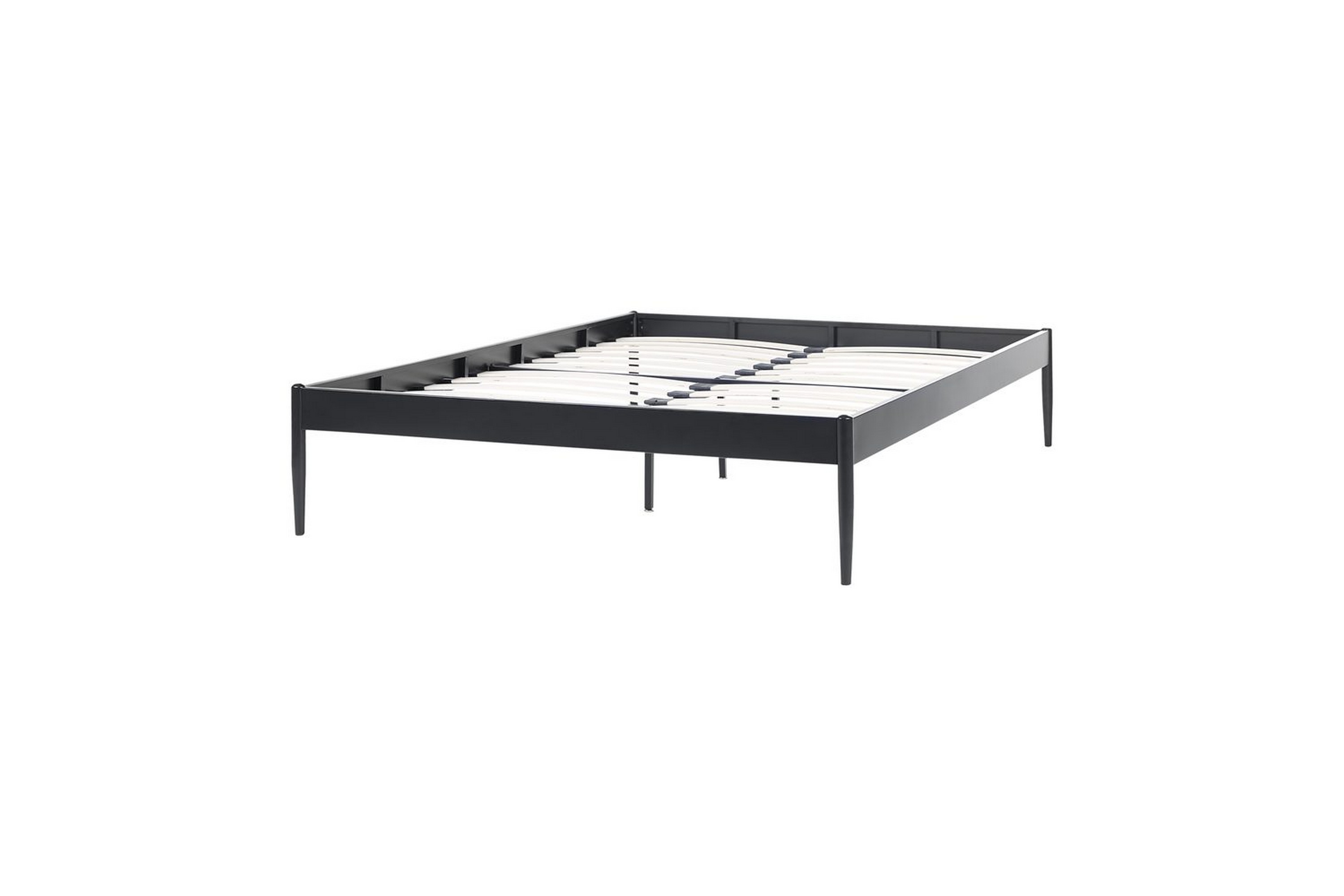 säng med lamellram vaurs - svart, 140x200 cm