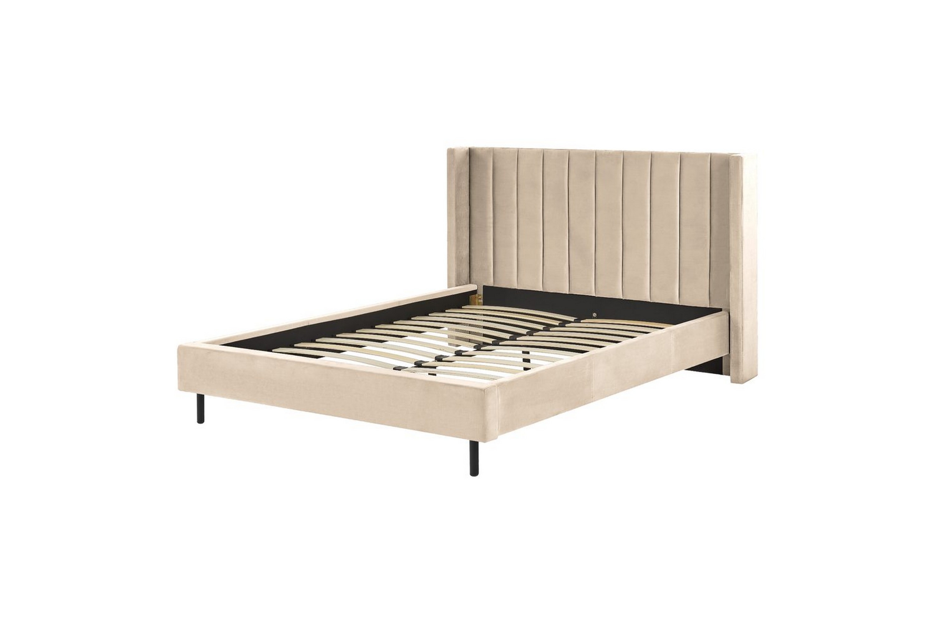 säng med lamellram villette - beige, svart, 160x200 cm