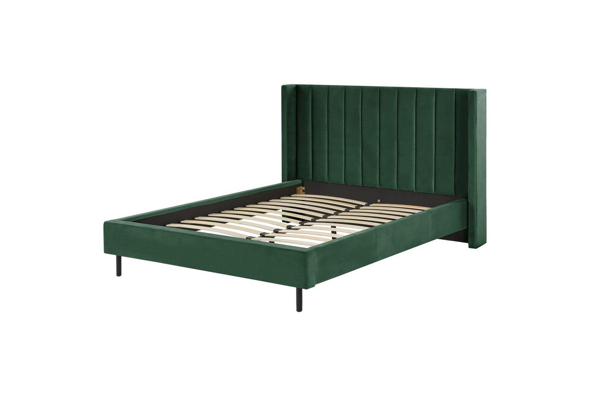 S&auml;ng med lamellram Villette - Gr&ouml;n, Svart, 140x200 cm