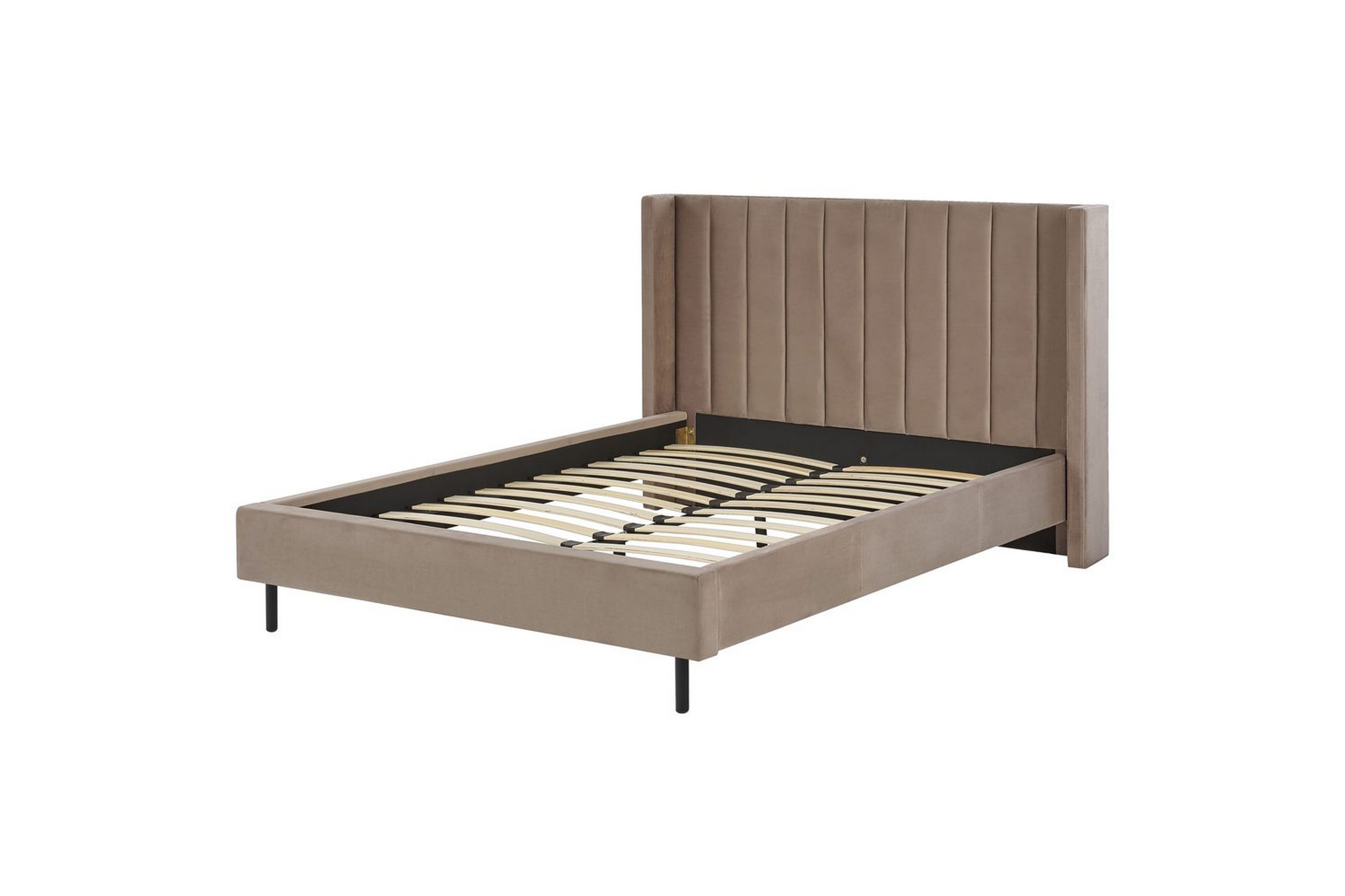 säng med lamellram villette - taupe, svart, 140x200 cm