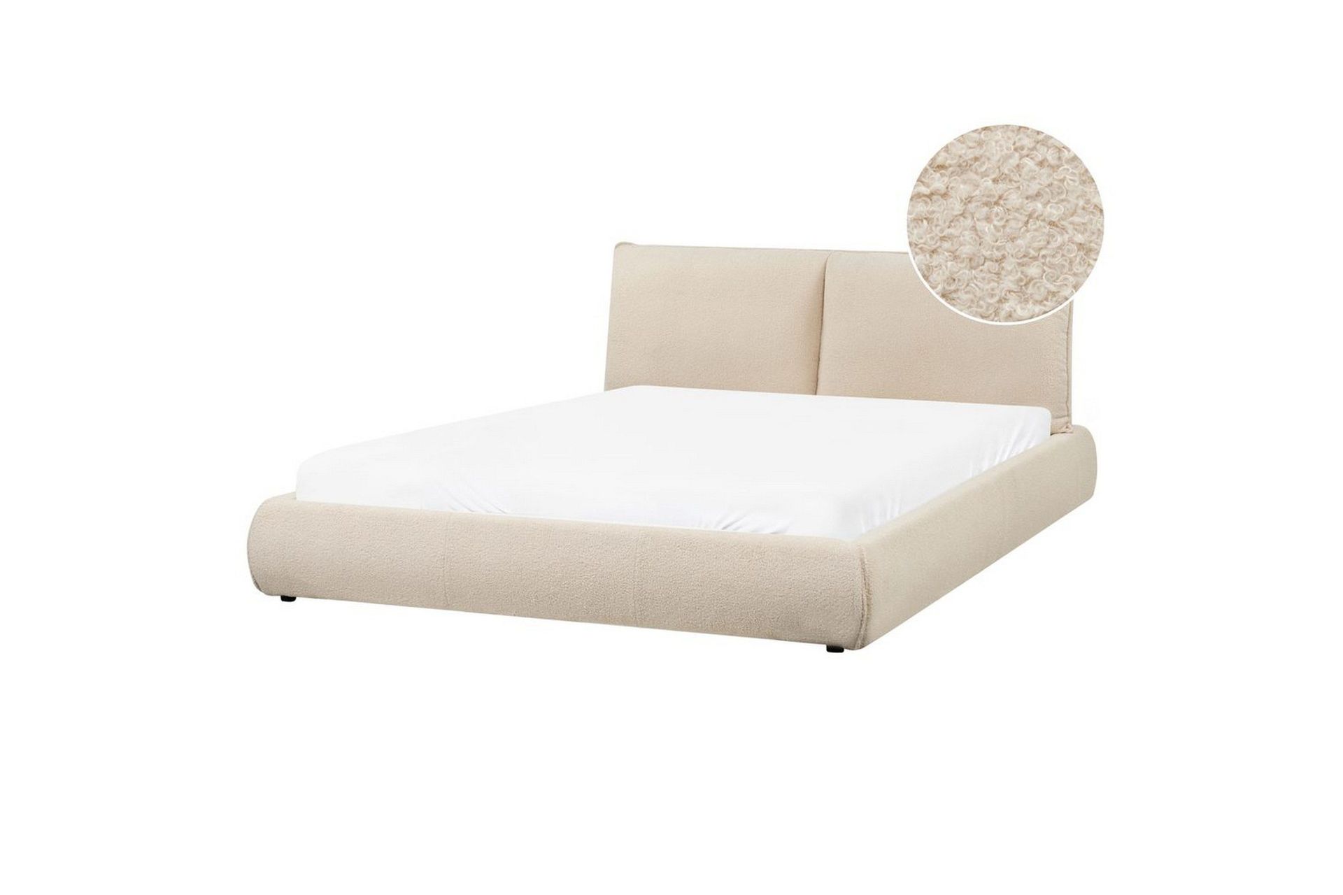 S&auml;ng med lamellram Vinay - Ljusbeige, 160x200 cm