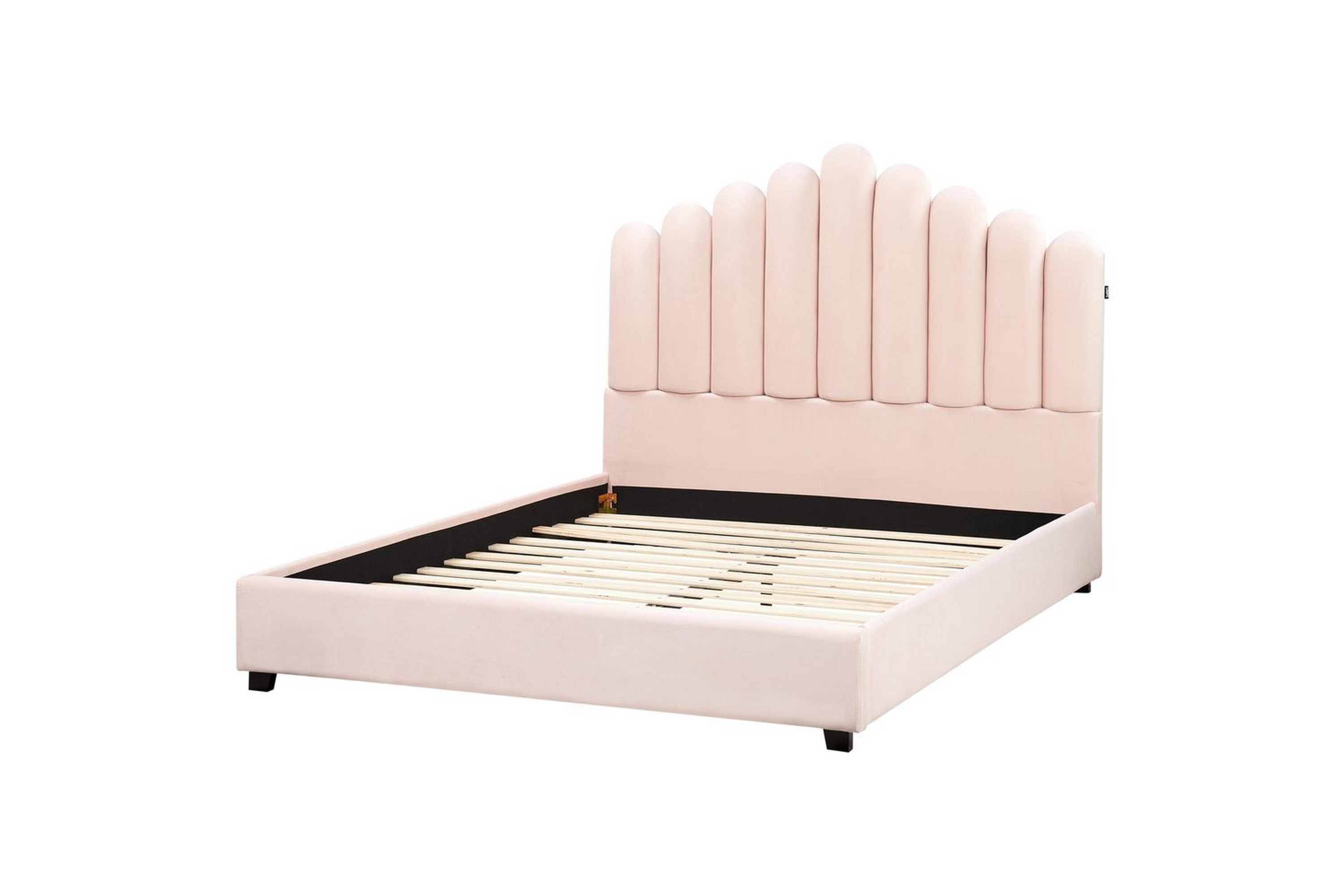 säng med lamellram vincennes - rosa, svart, 140x200 cm