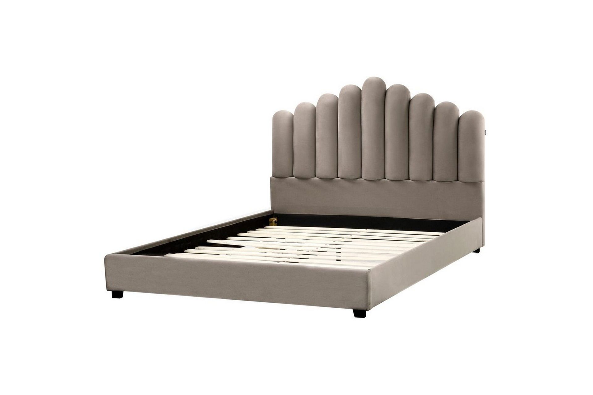 säng med lamellram vincennes - taupe, svart, 160x200 cm