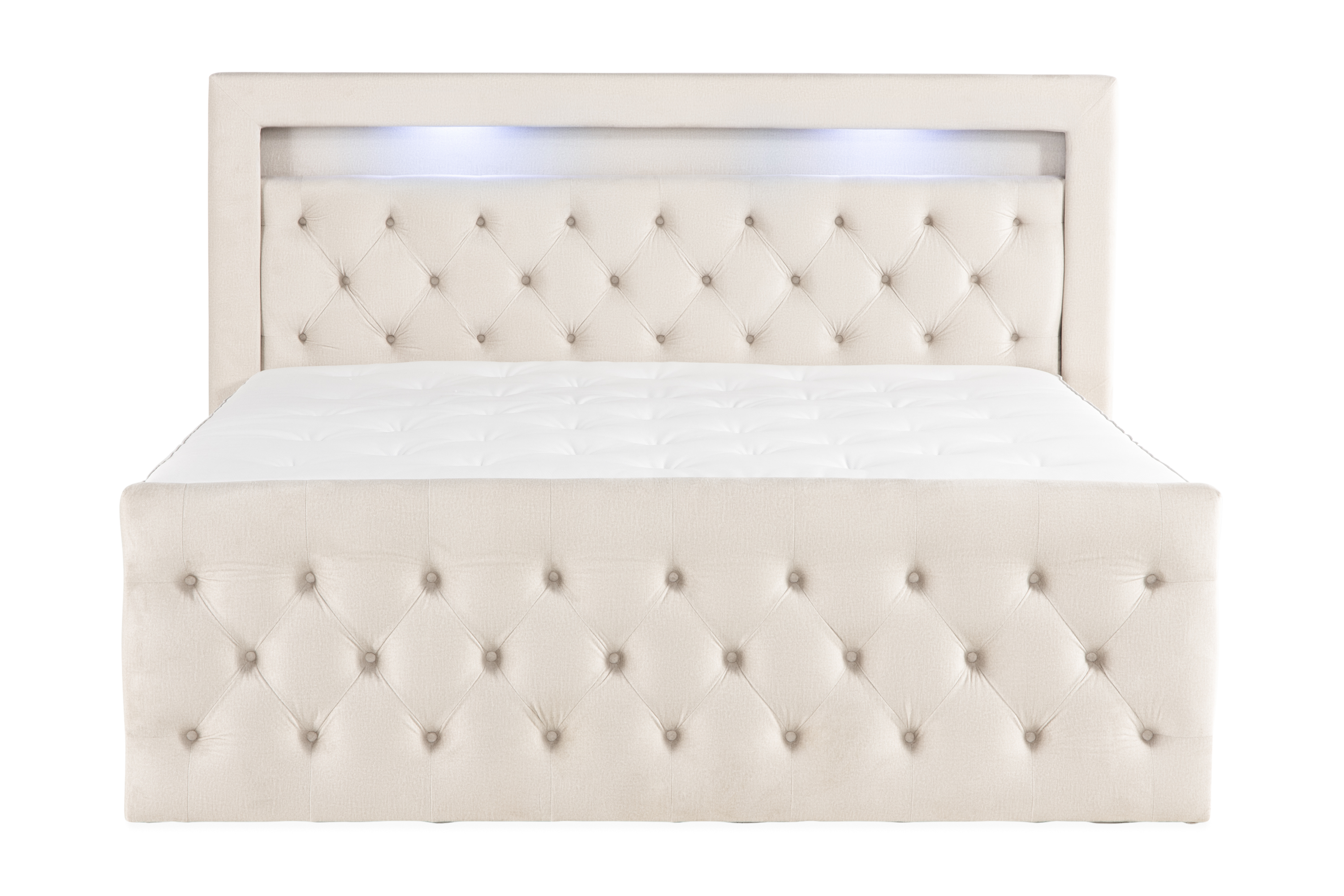 Altaneira Komplett Sängpaket med lyftförvaring LED-belysning 180x200 Beige