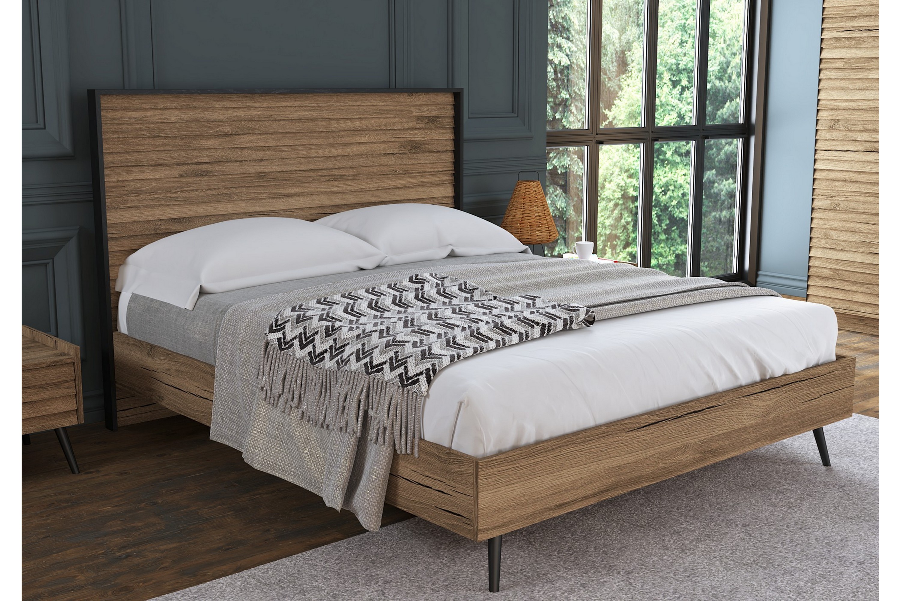 sängram elspet 169x205 cm - brun