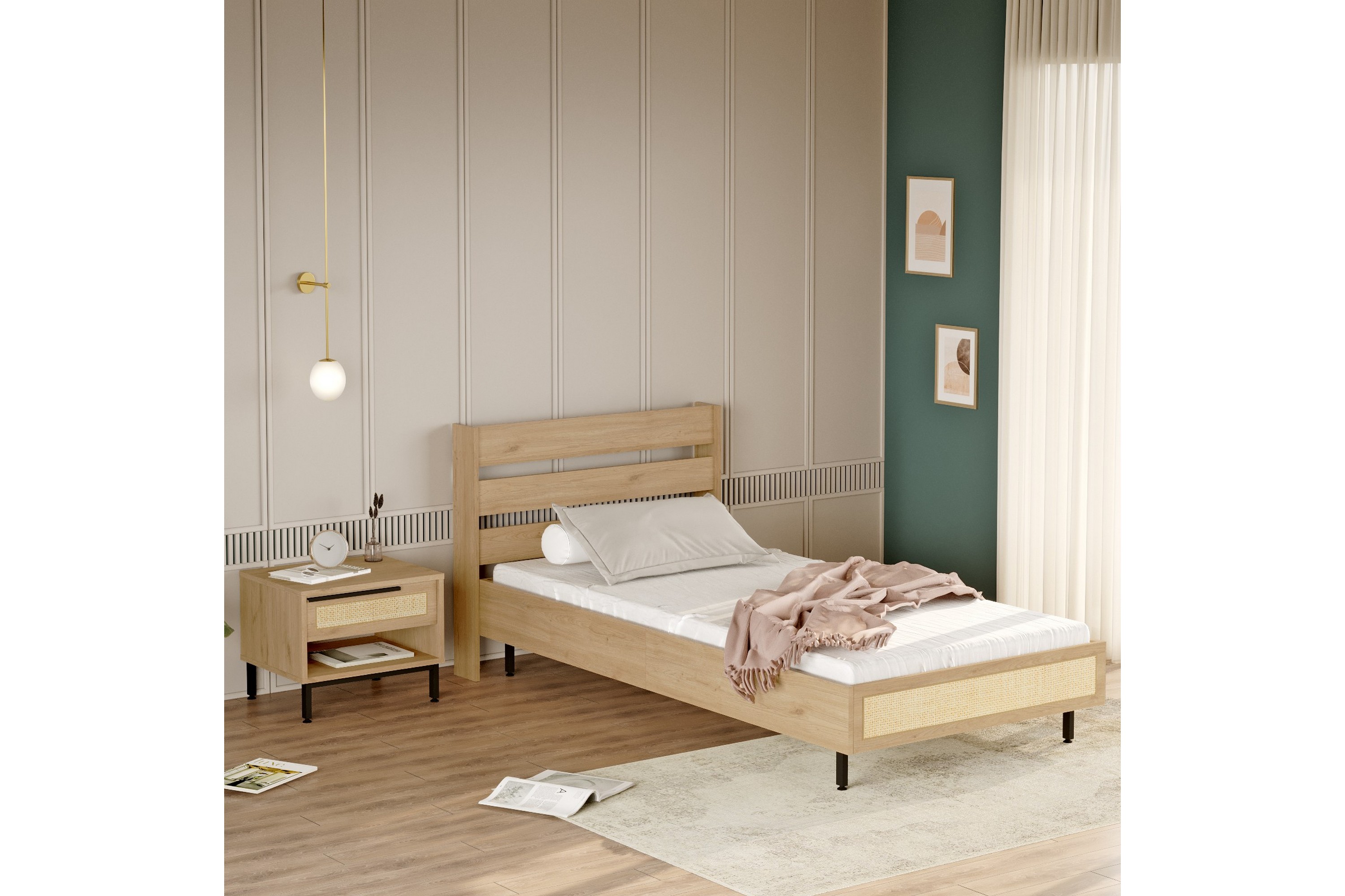 sängram erhan 205,6x205 cm - brun