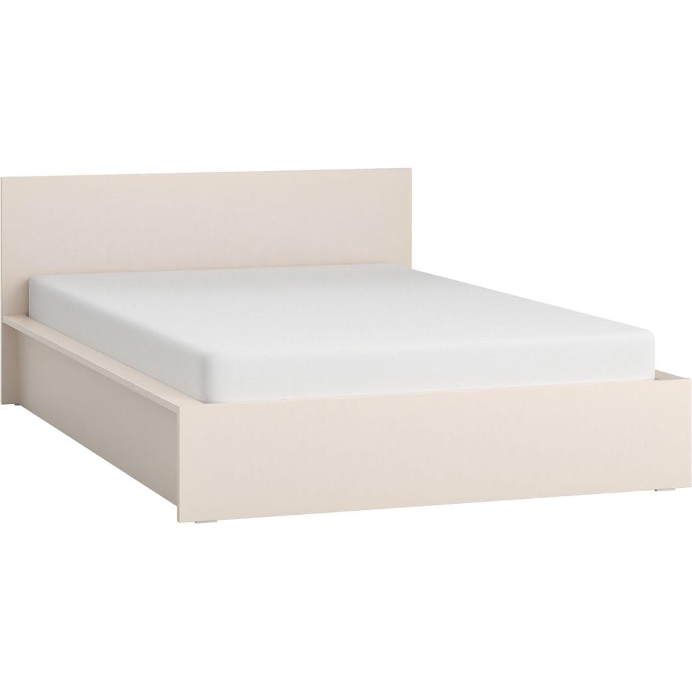 S&auml;ngram med huvudgavel 4 You Fresh med Tr&auml;lameller p&aring; Band Sandbeige - 140 x 200 cm