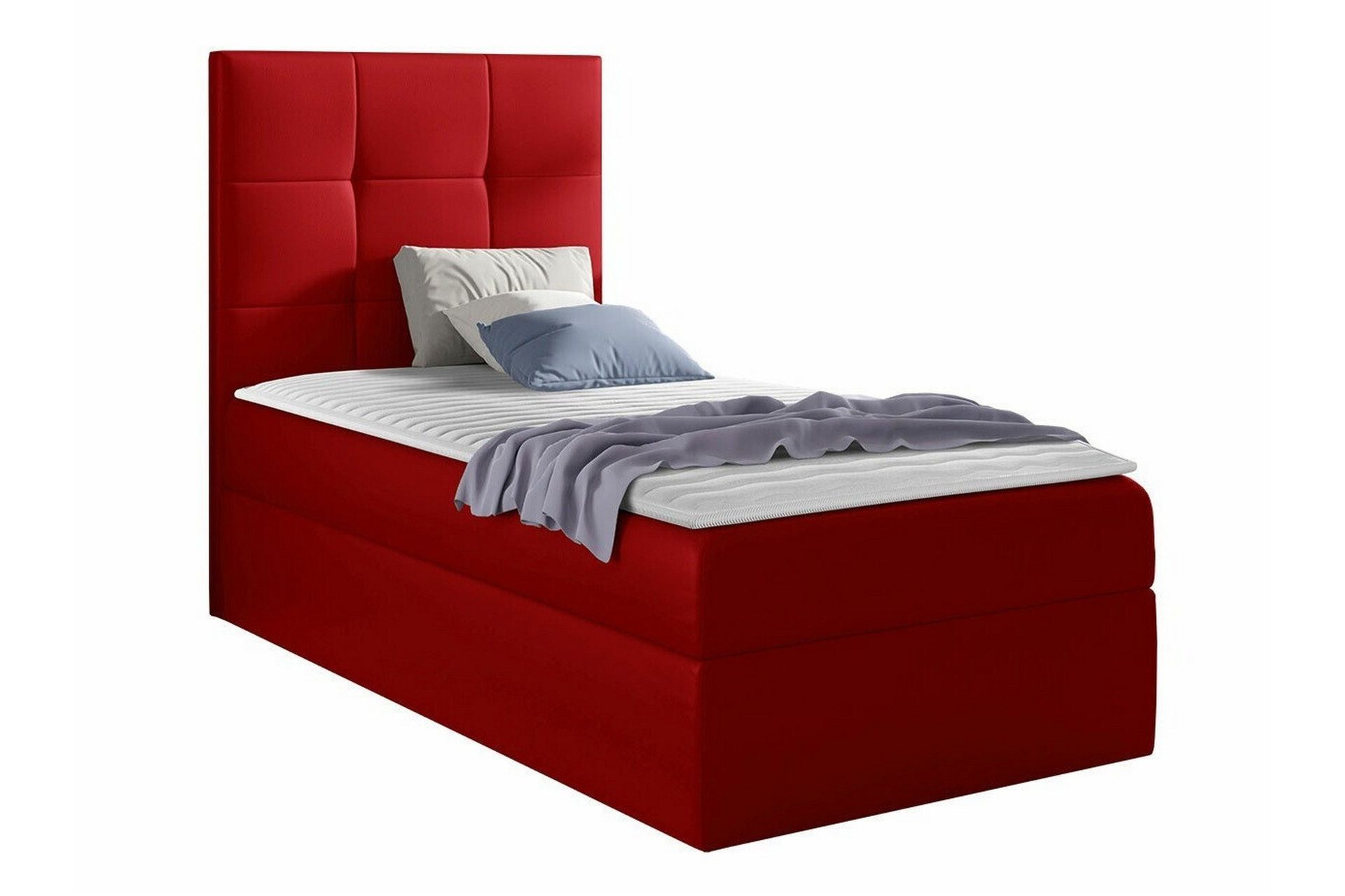 Boisdale Komplett S&auml;ngpaket med F&ouml;rvaring 80x200 cm med S&auml;nggavel + B&auml;ddmadrass - R&ouml;d
