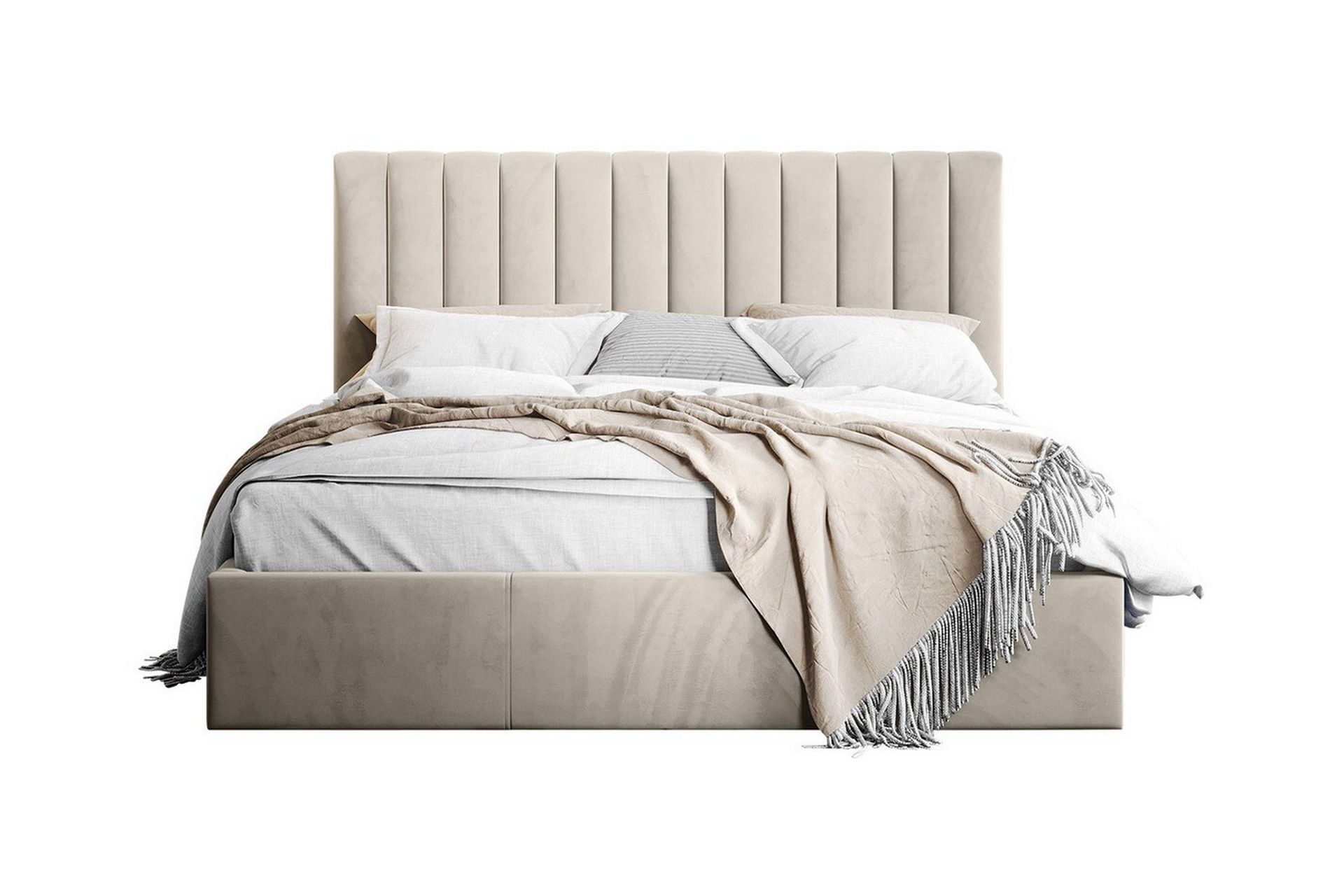 derry sängram med förvaring 160x200 cm - beige