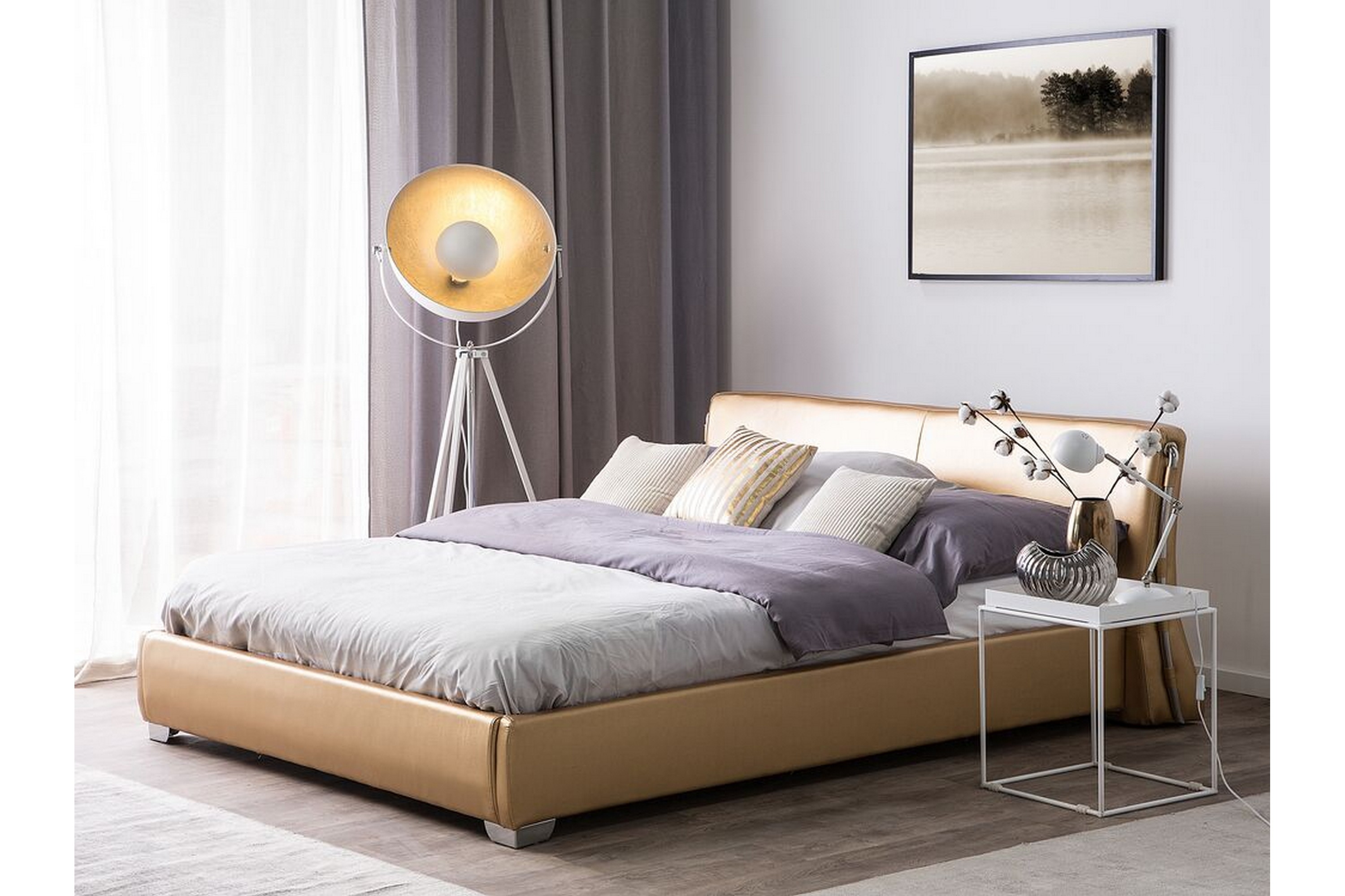 Dubbelsäng Tarun med LED 180x200 Guld
