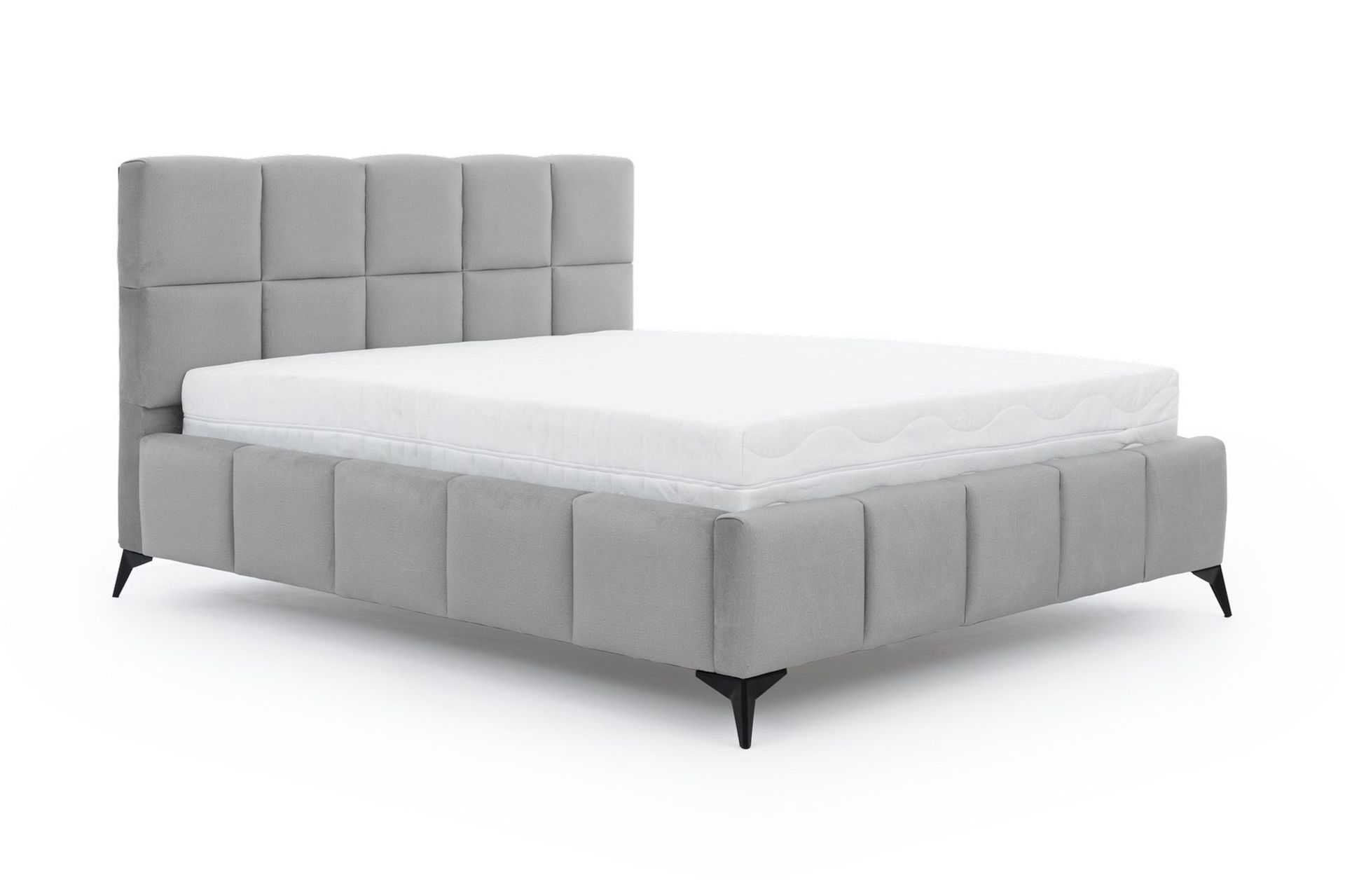 Kamble S&auml;ngram med F&ouml;rvaring 180x200 cm - Ljusgr&aring;