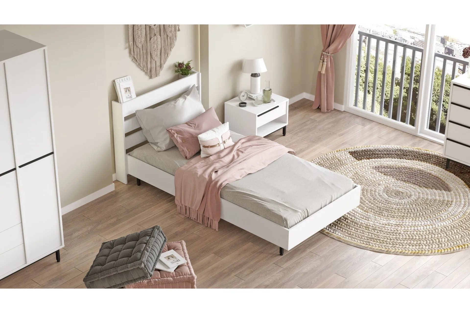 liyakat sängram 90x200 cm - vit