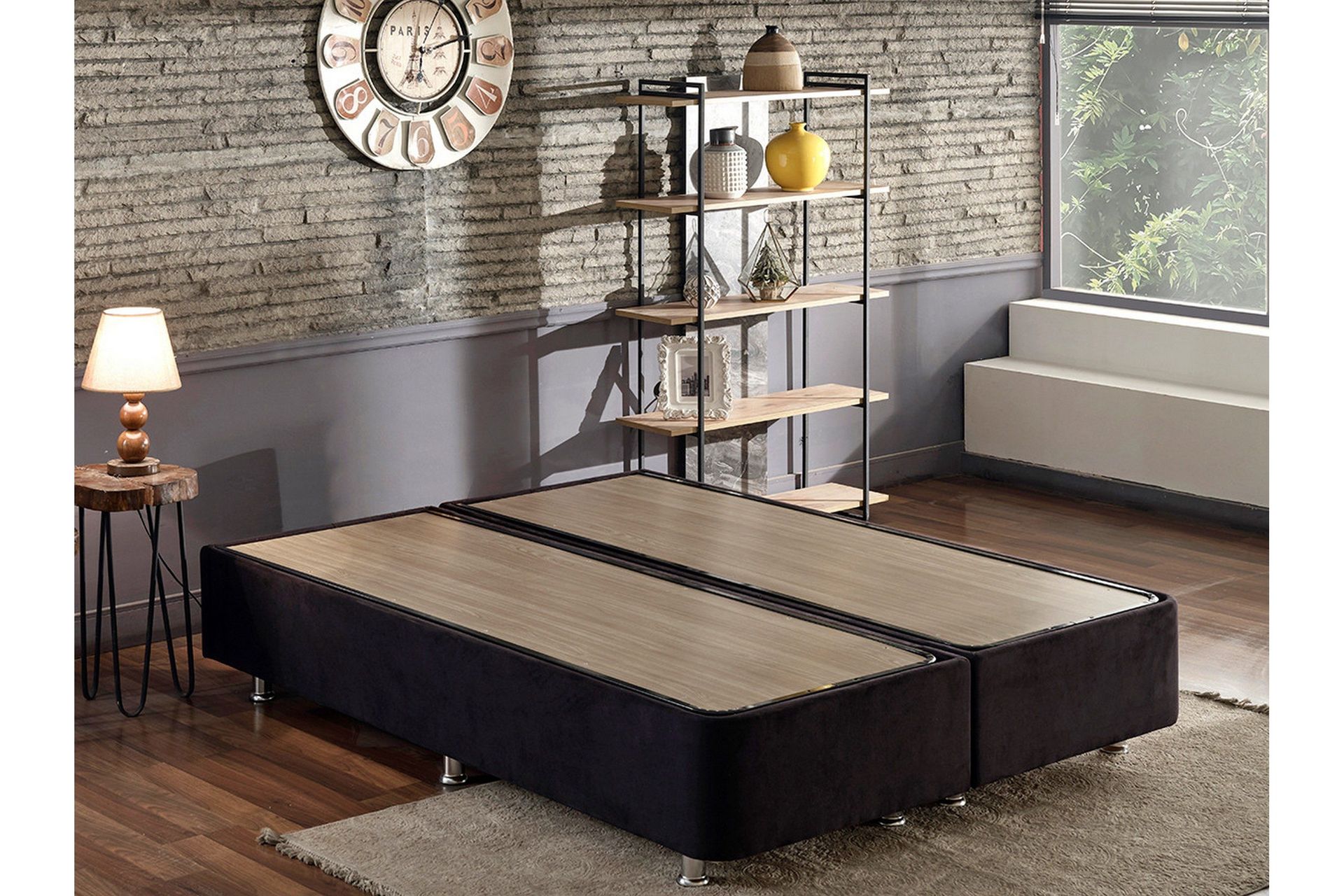 ryntham sängram dubbel 150x200 cm - svart