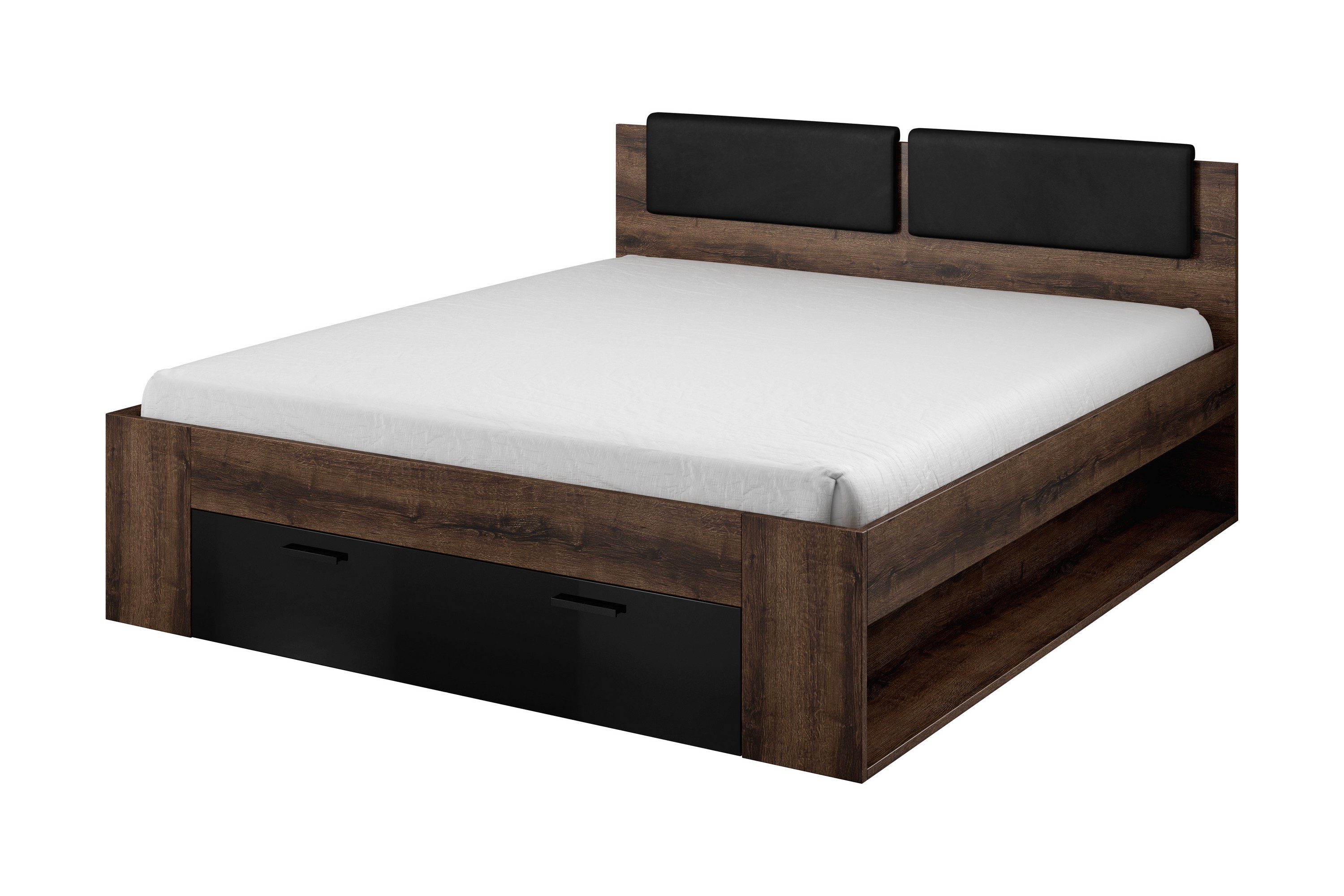 Sängram Jorbes 140x200 Teak/Svart