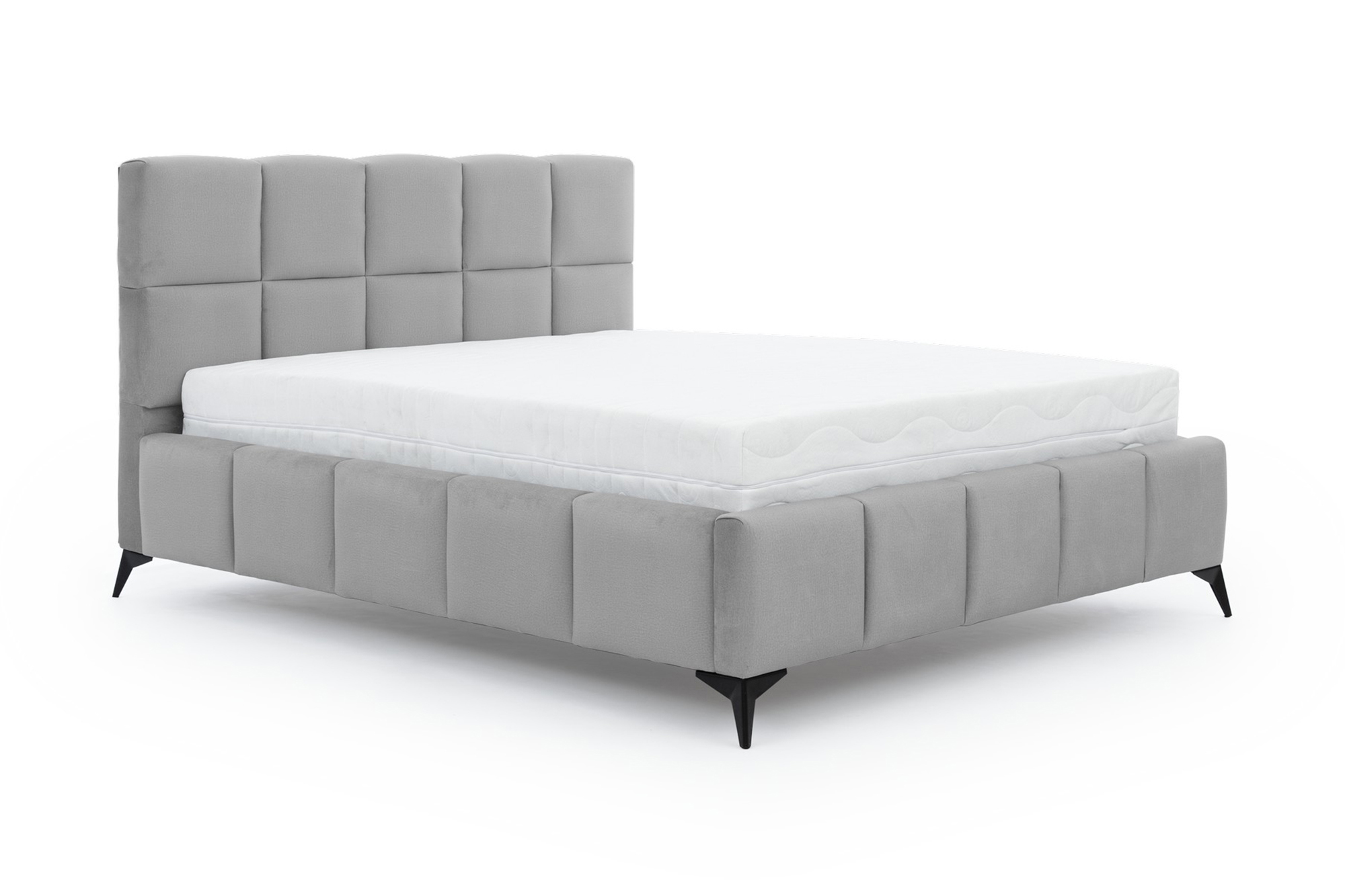 sängram kanika med förvaring 180x200 cm - ljusgrå