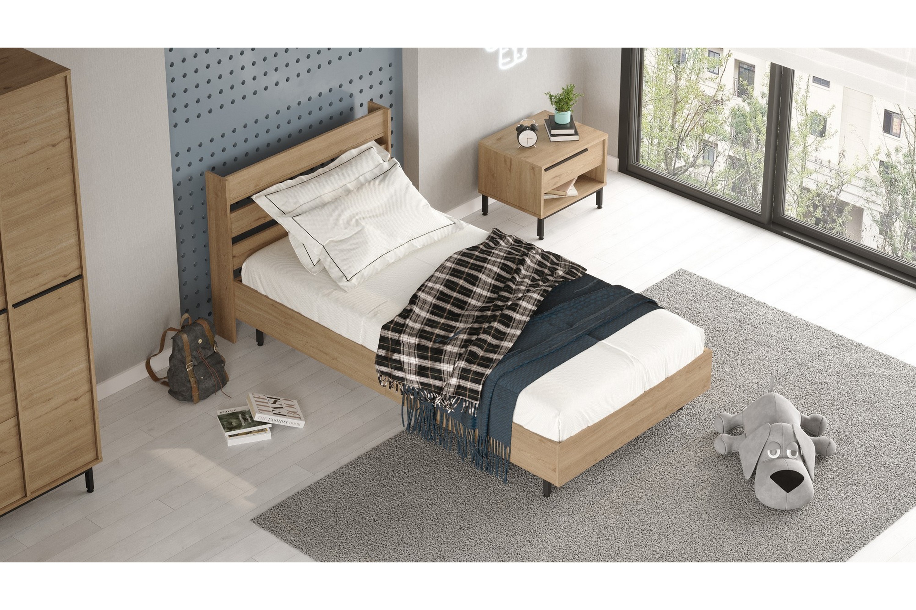 sängram liyakat 90x200 cm - valnöt