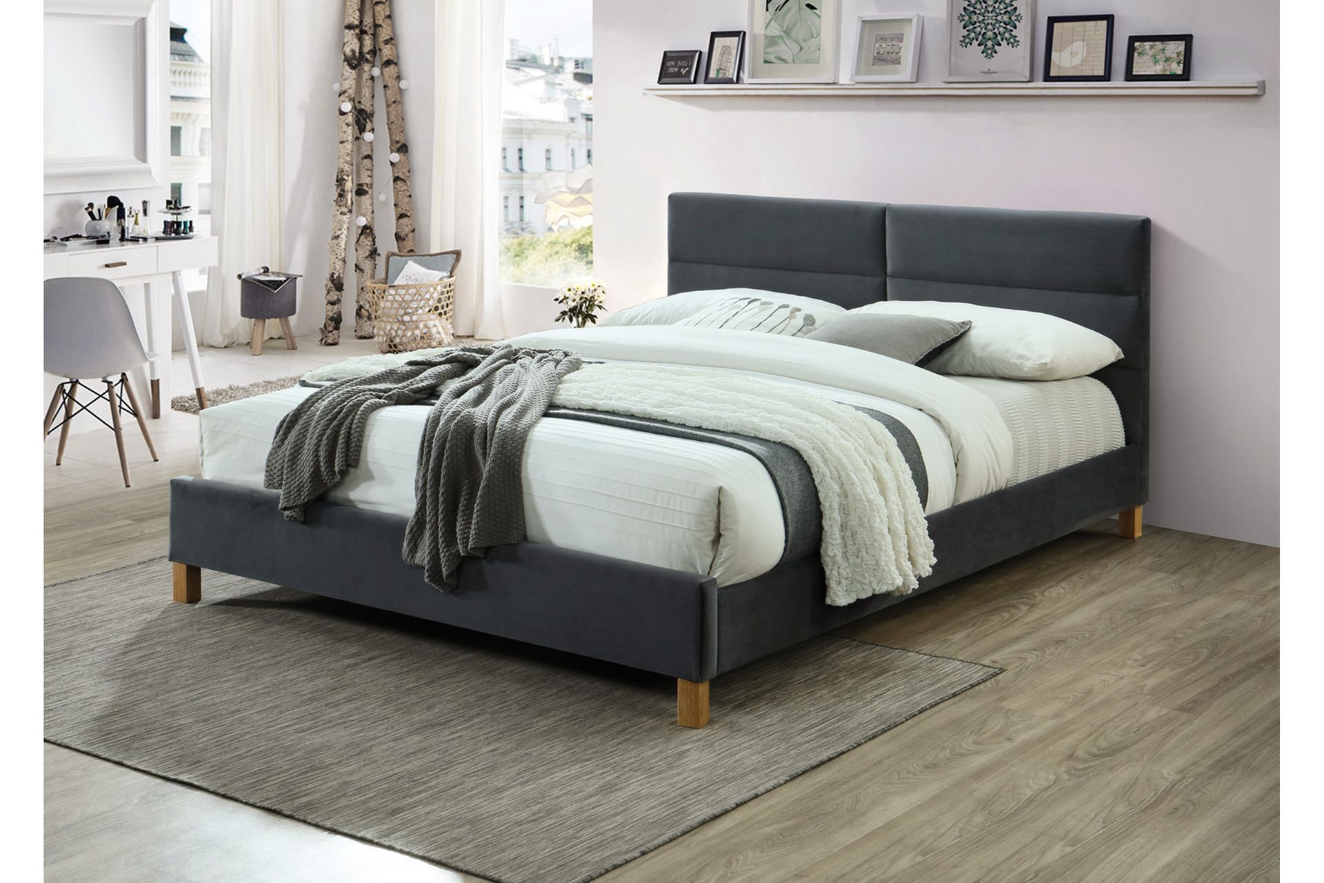 S&auml;ngram Nungatta 160x200 cm - Gr&aring;/Tr&auml;/Natur