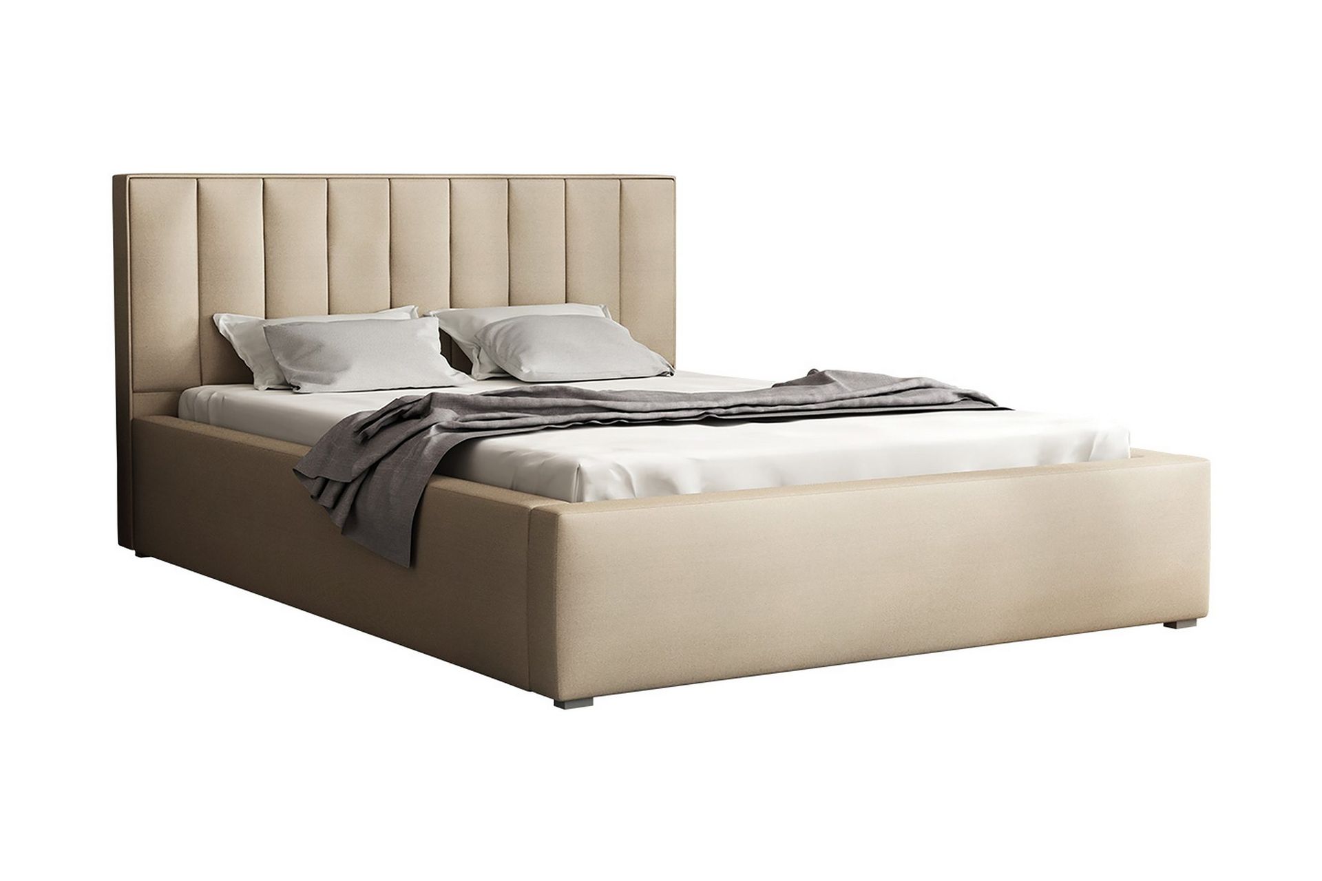 Valasco S&auml;ngram med F&ouml;rvaring 120x200 cm i Tyg med S&auml;nggavel - Beige