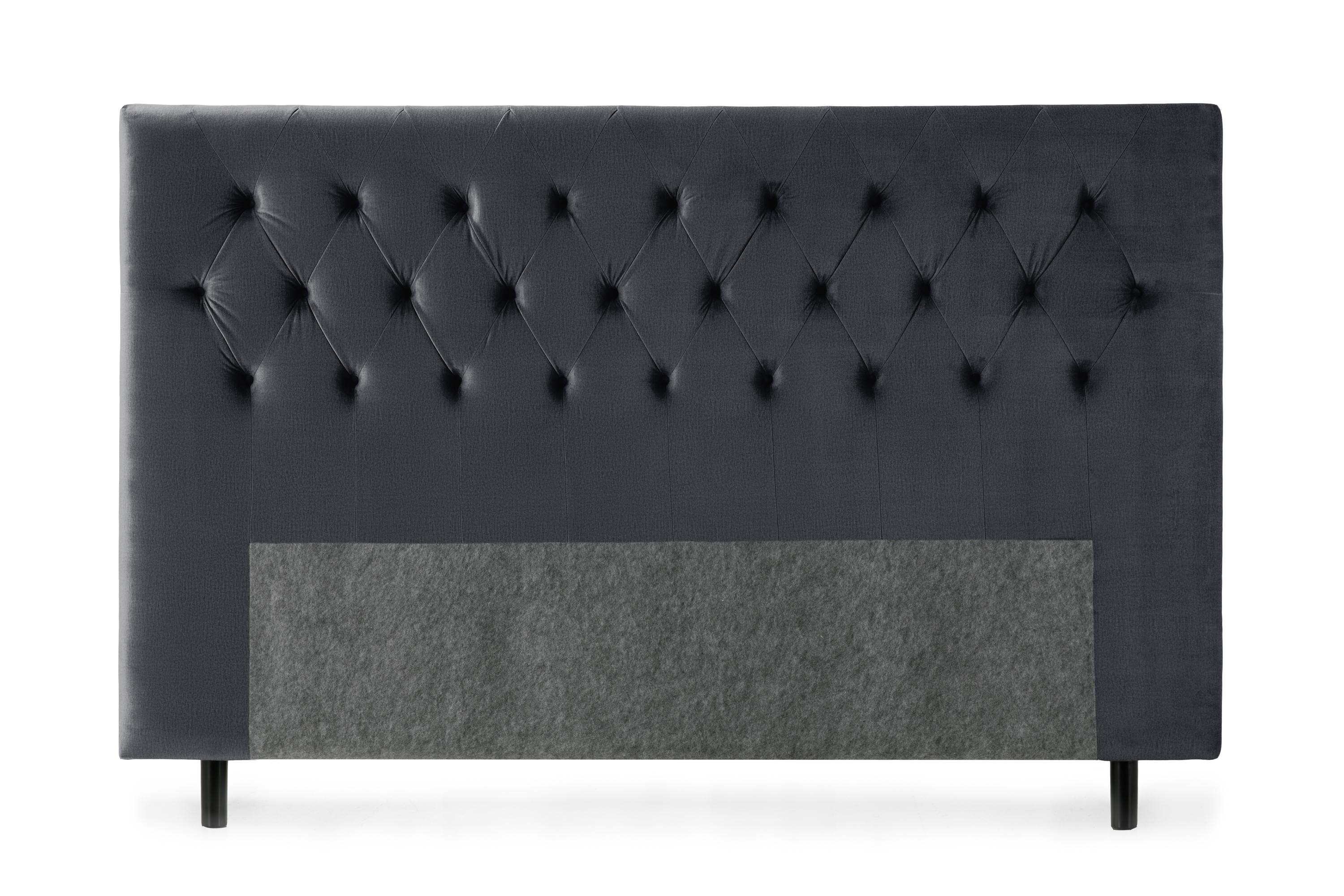 sänggavel torsö 210 cm sammet - svart