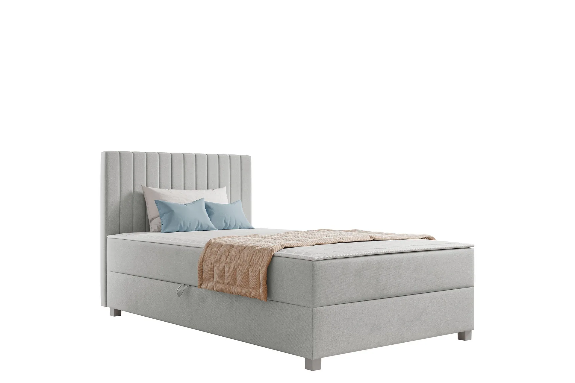 veyran sängpaket kontinentalsäng med förvaring 120x200 cm - grå