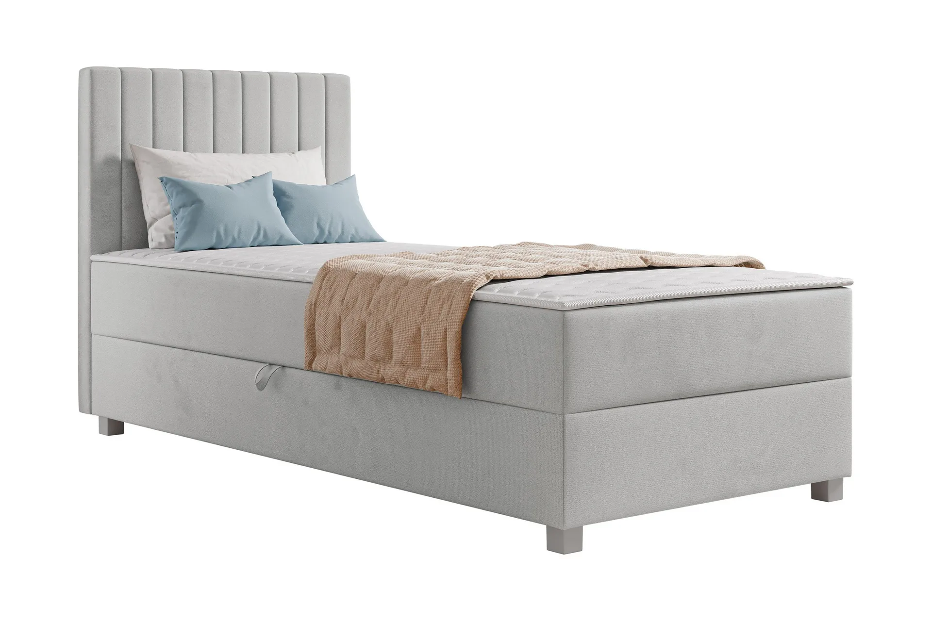 veyran sängpaket kontinentalsäng med förvaring 90x200 cm - grå