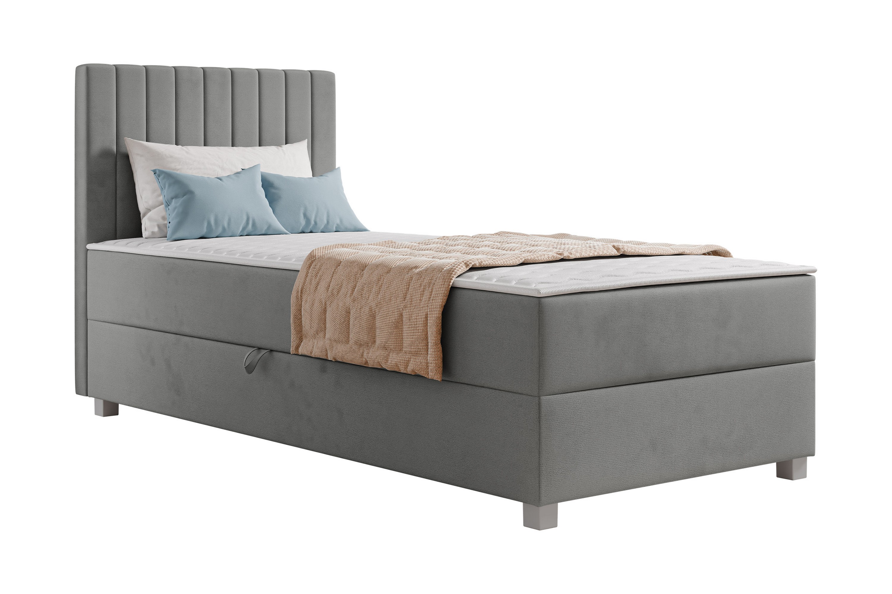 veyran sängpaket kontinentalsäng med förvaring 90x200 cm - grå