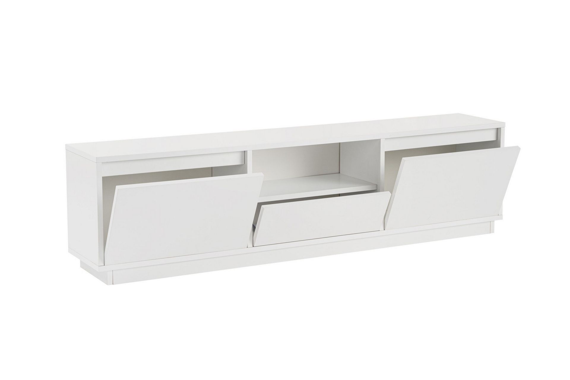 Tv-Benk Hvit 156X37X45 Cm Heltre Furu