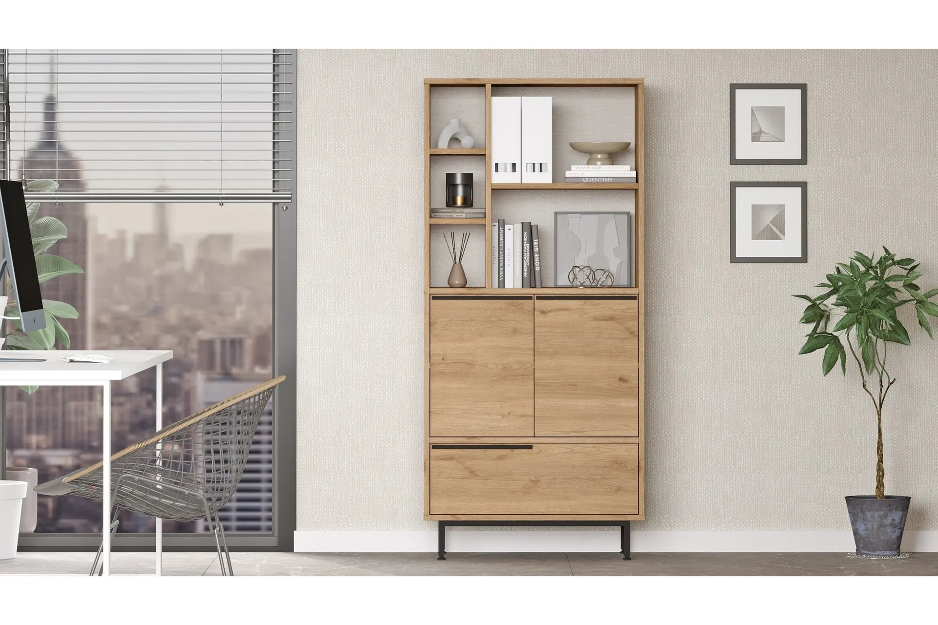 Liyakat Highboard Valnød finér - Opbevaring | Trademax